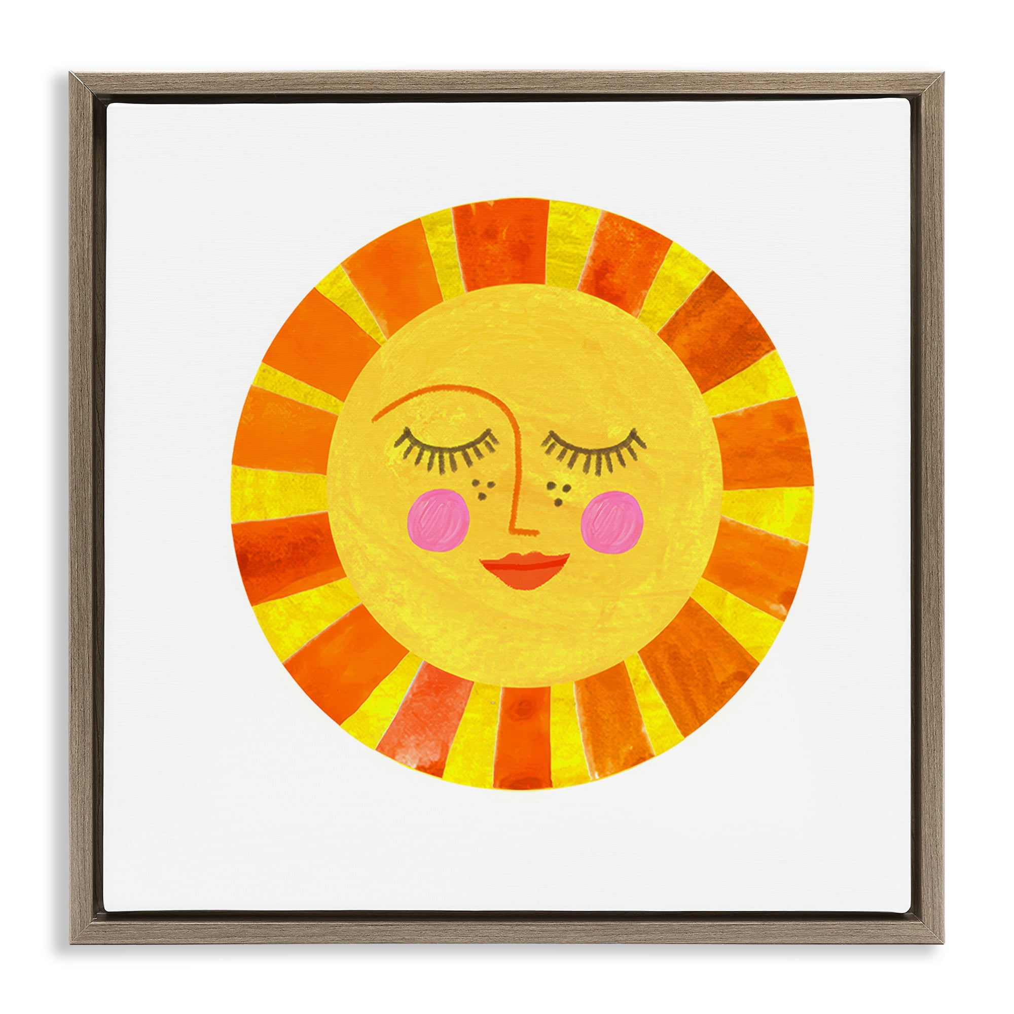 Stupell Industries Simple Warm Sunshine Brown Framed Floater Canvas Wall Art, design by Katherine Herrell Studio