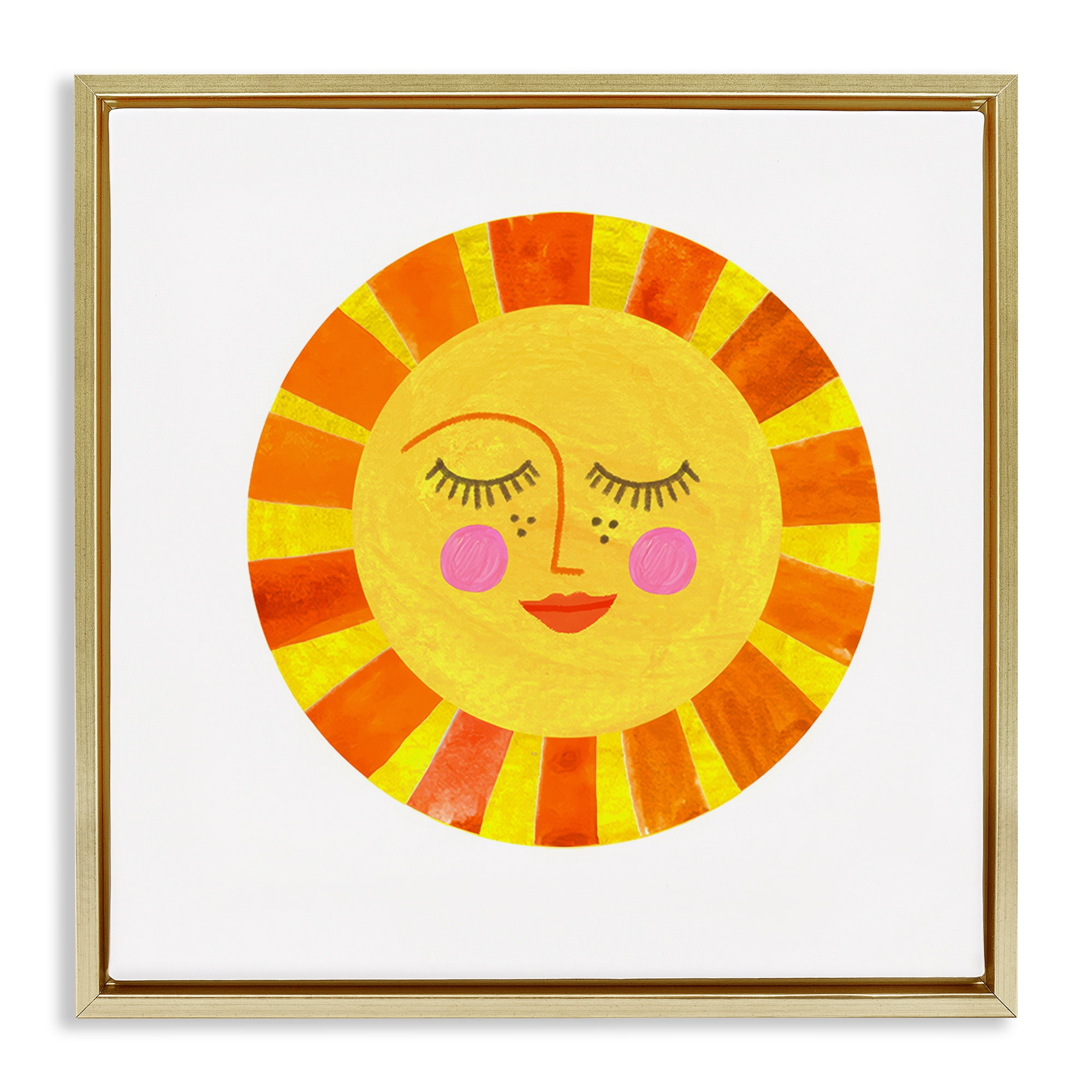 Stupell Industries Simple Warm Sunshine Gold Framed Floater Canvas Wall Art, design by Katherine Herrell Studio