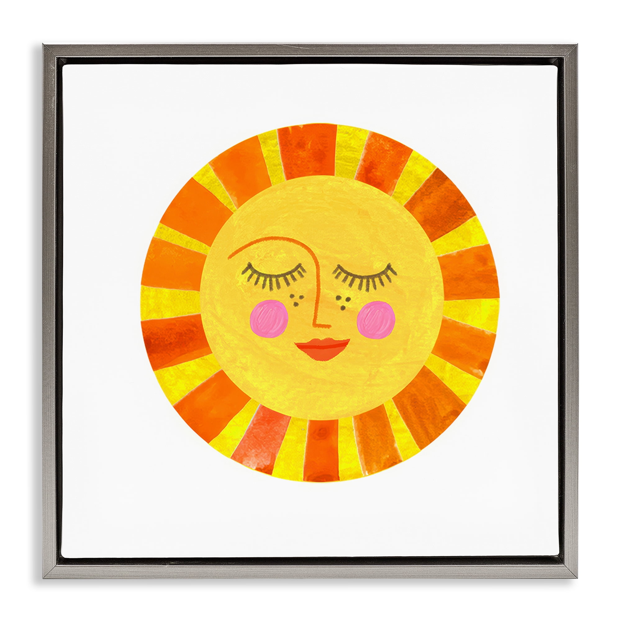 Stupell Industries Simple Warm Sunshine Gray Framed Floater Canvas Wall Art, design by Katherine Herrell Studio