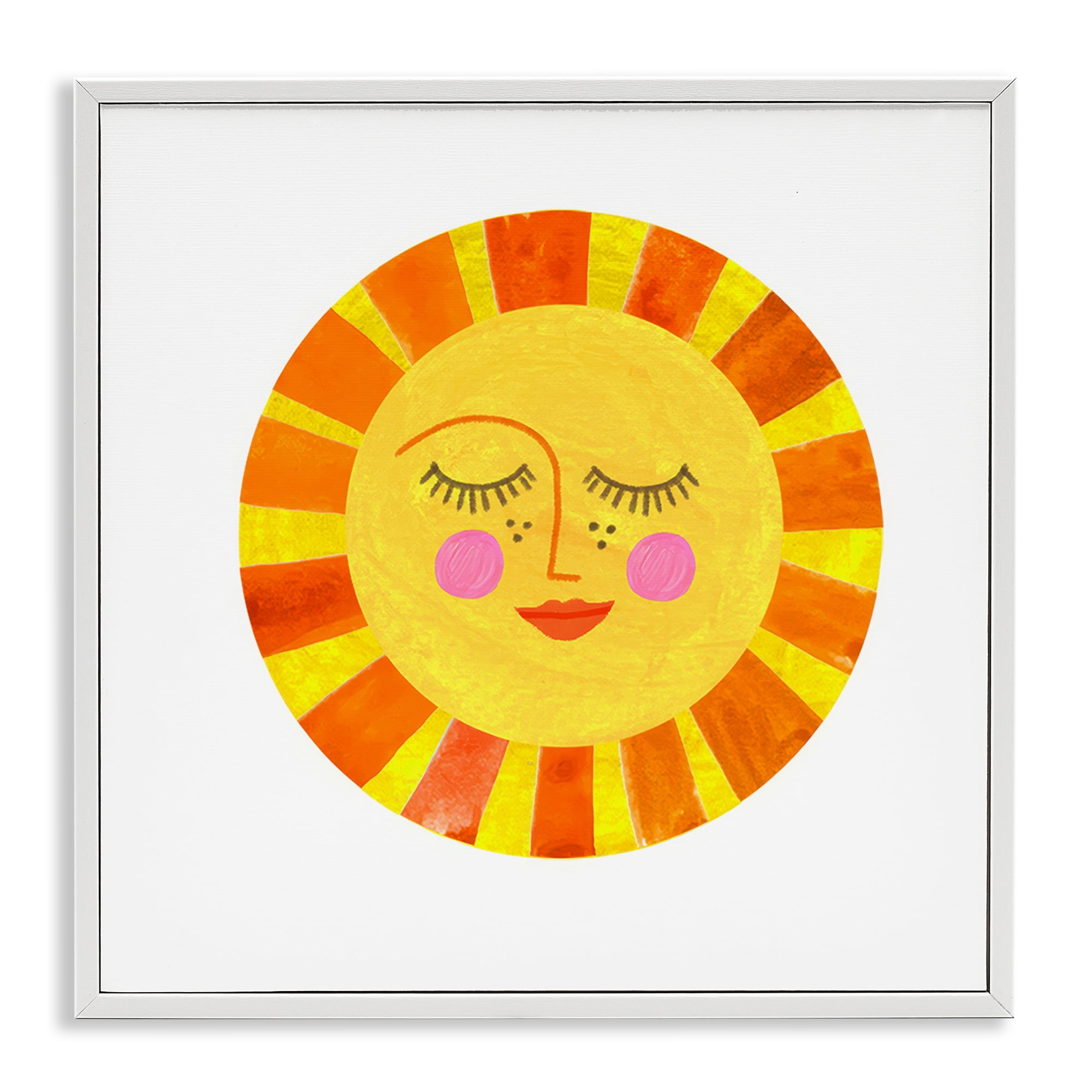 Stupell Industries Simple Warm Sunshine White Framed Giclee Art, design by Katherine Herrell Studio