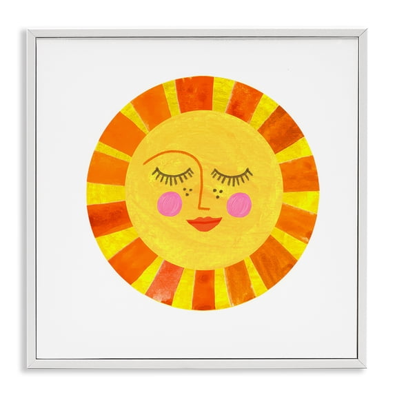 Stupell Industries Mid-Century Simple Warm Sunshine White Framed Giclee Art, 17 x 17, by Katherine Herrell Studio