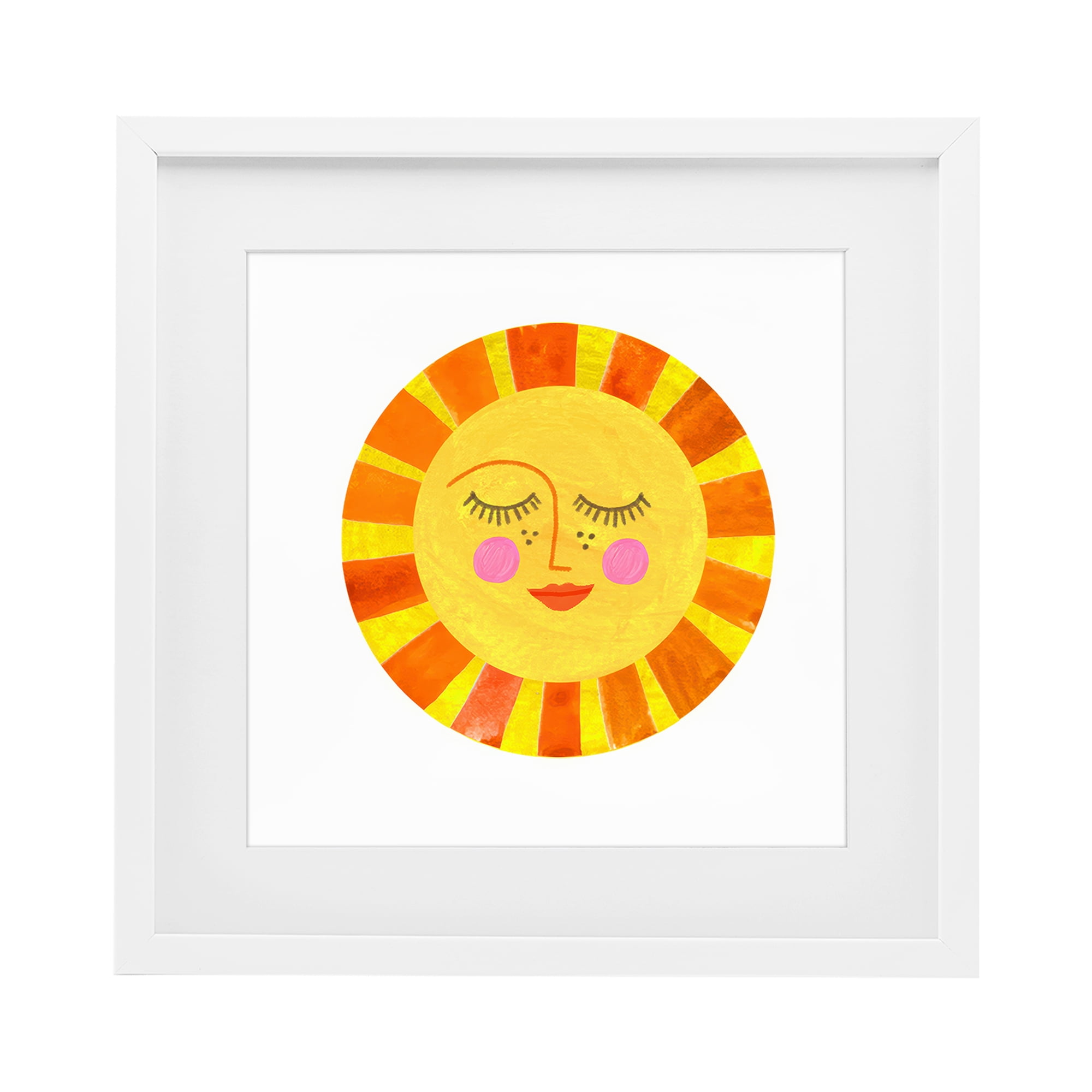 Stupell Industries Simple Warm Sunshine White Framed Print Under Glass, design by Katherine Herrell Studio