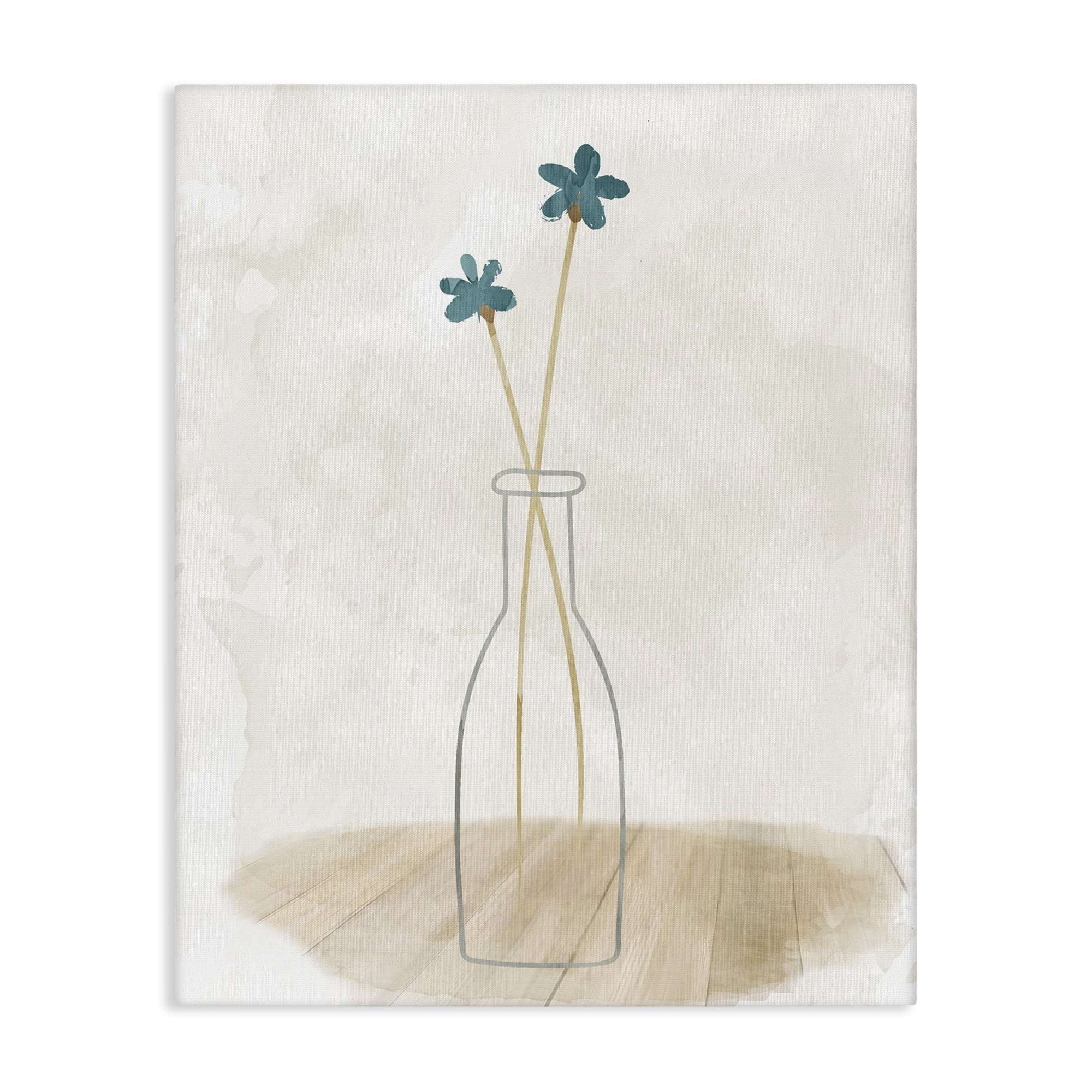 Stupell Industries Simple Watercolor Vase Botanical & Floral Painting Gallery Wrapped Canvas Art Print Wall Art, 36 x 48