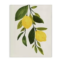 Stupell Industries Simple Yellow Country Lemon Leaf Citrus Fruit Country Painting Gallery-Wrapped Canvas Print Wall Art, 16 x 20, Design by Annie Warren