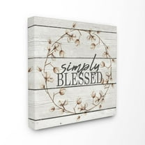 Stupell Industries Simply Blessed Flower Farm Rustic Wood Textured Word Design Canvas Wall Art by Kimberly Allen