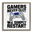 thumbnail image 1 of Stupell Industries Contemporary Simply Restart Gamer Motivation Brown Floating Frame Canvas Art, 18 x 18, by Kim Allen, 1 of 7