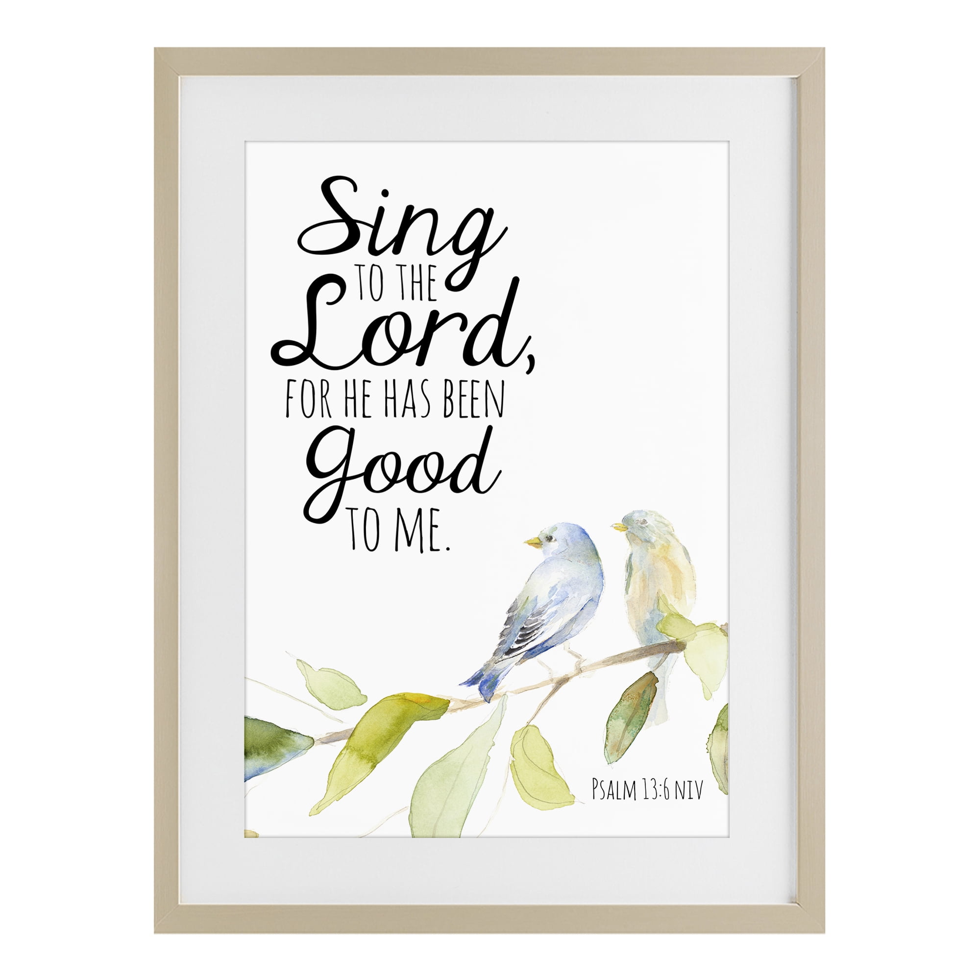 Stupell Industries Sing To The Lord Birch Framed Print Under Glass, design by Lanie Loreth