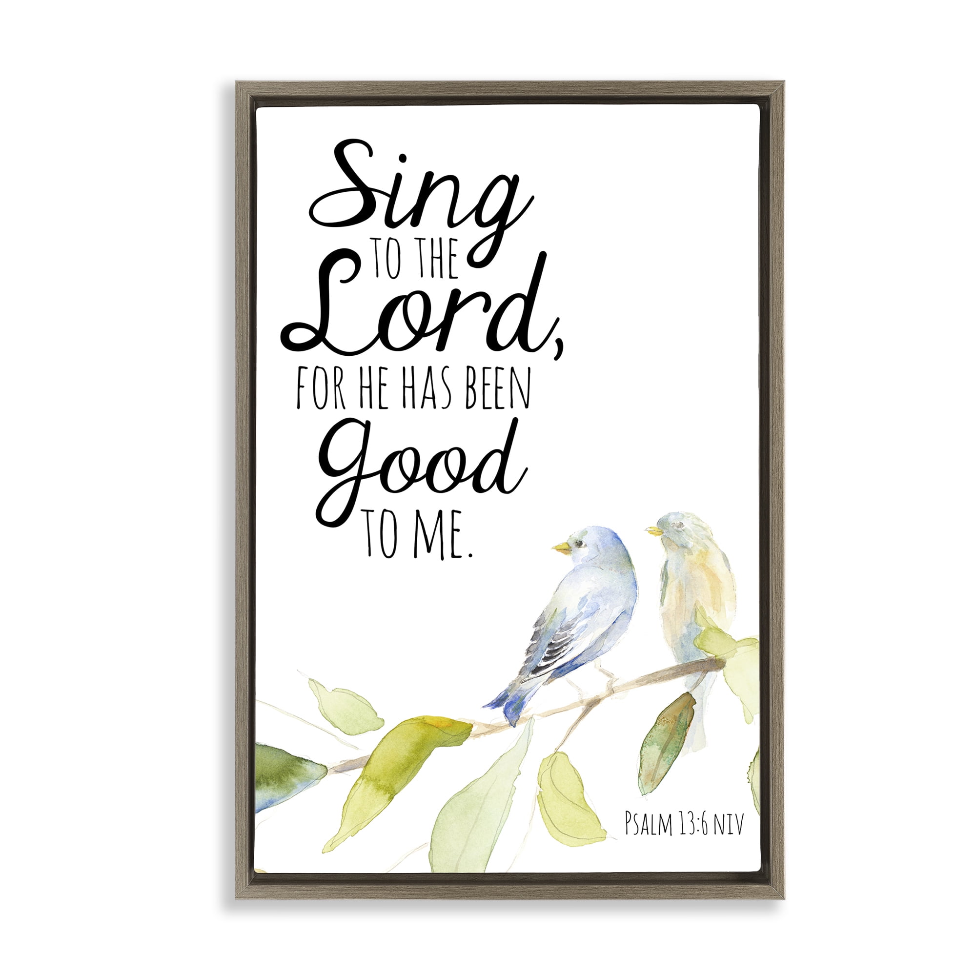 Stupell Industries Sing To The Lord Brown Framed Floater Canvas Wall Art, design by Lanie Loreth