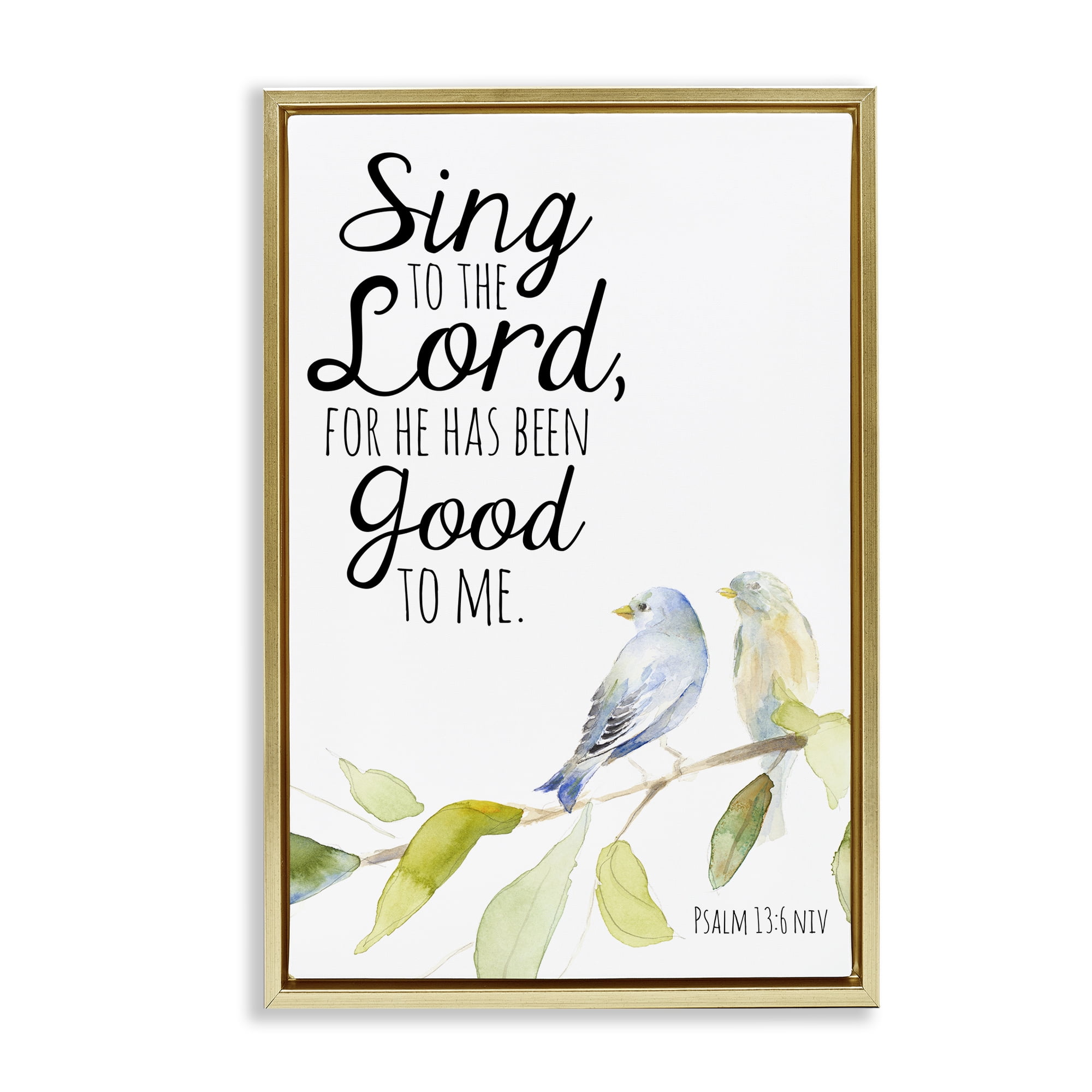 Stupell Industries Sing To The Lord Gold Framed Floater Canvas Wall Art, design by Lanie Loreth