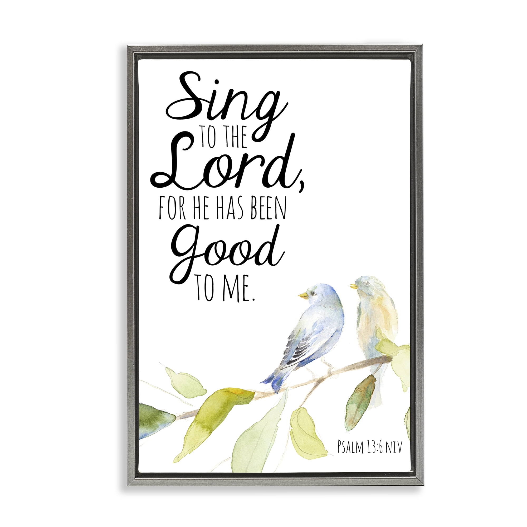 Stupell Industries Sing To The Lord Gray Framed Floater Canvas Wall Art, design by Lanie Loreth