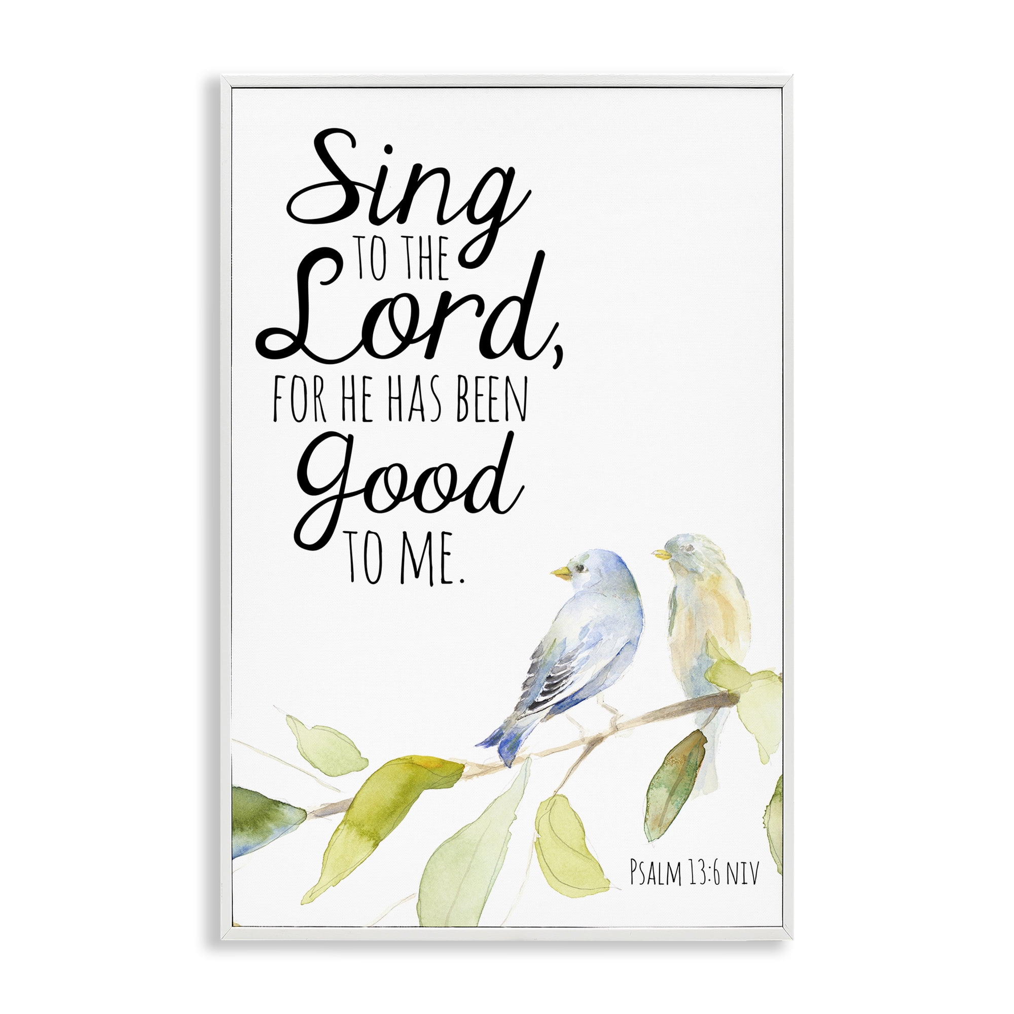 Stupell Industries Sing To The Lord White Framed Giclee Art, design by Lanie Loreth