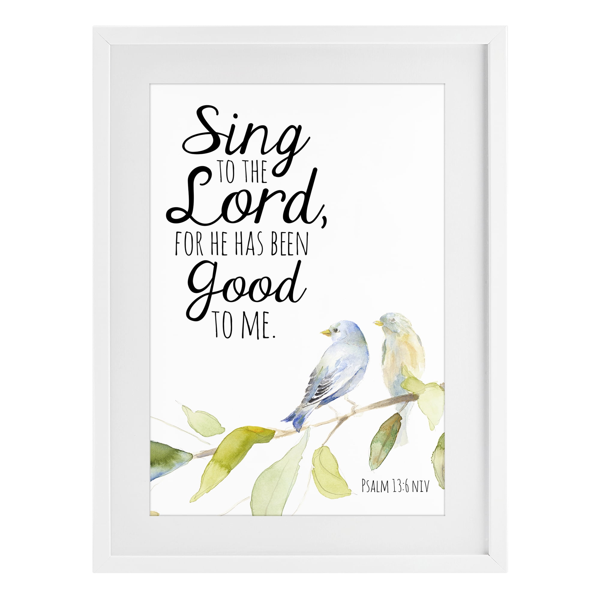Stupell Industries Sing To The Lord White Framed Print Under Glass, design by Lanie Loreth