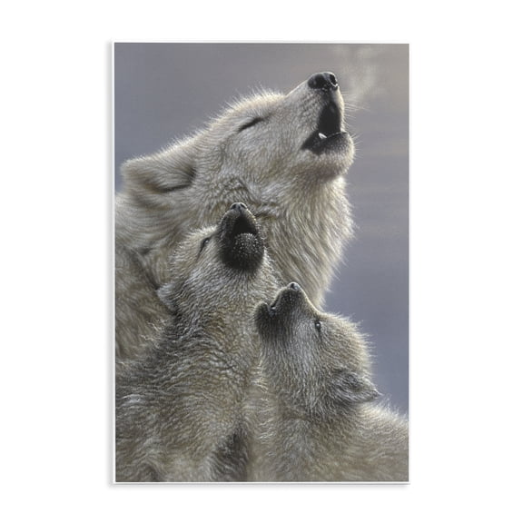 Stupell Industries Singing Lessons White Wolves Wall Plaque Art design by Collin Bogle, 15 x 10