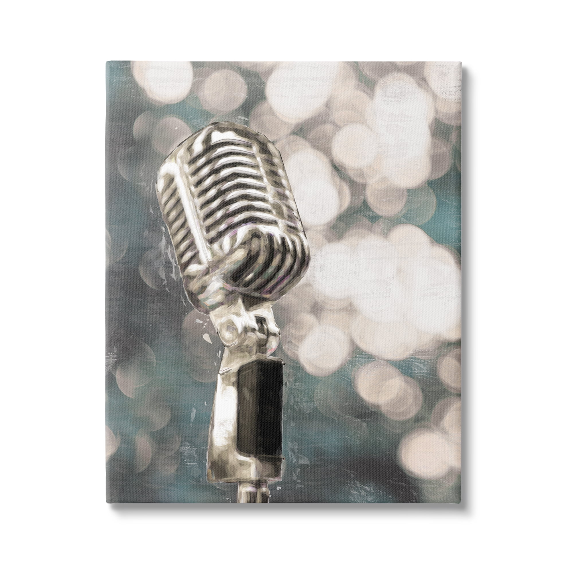 Stupell Industries Singing Microphone Musical Karaoke Mic Bokeh Photography,24 x 30, Design by Cloverfield & Co.