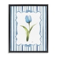 thumbnail image 1 of Stupell Industries Cottage Single Blue Tulip Stripes Black Floating Frame Canvas Art, 17 x 21, by Nan, 1 of 8