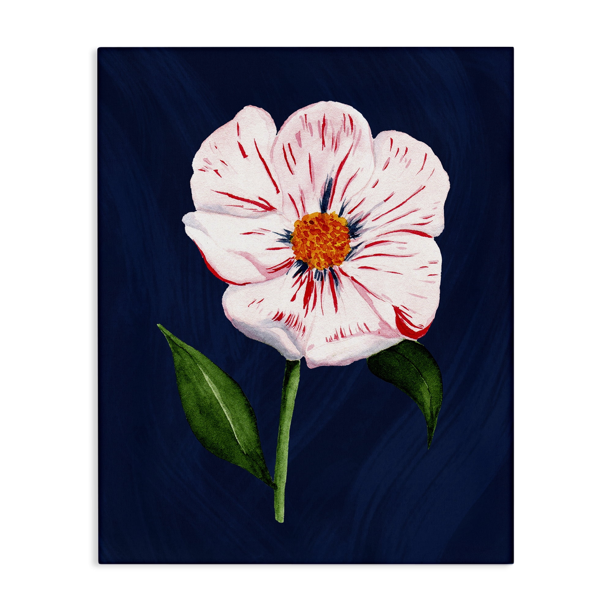 Stupell Industries Single Cherry Blossom Bloom Plants & Flowers Painting Wrapped Canvas Art Print Wall Art, 36 x 48