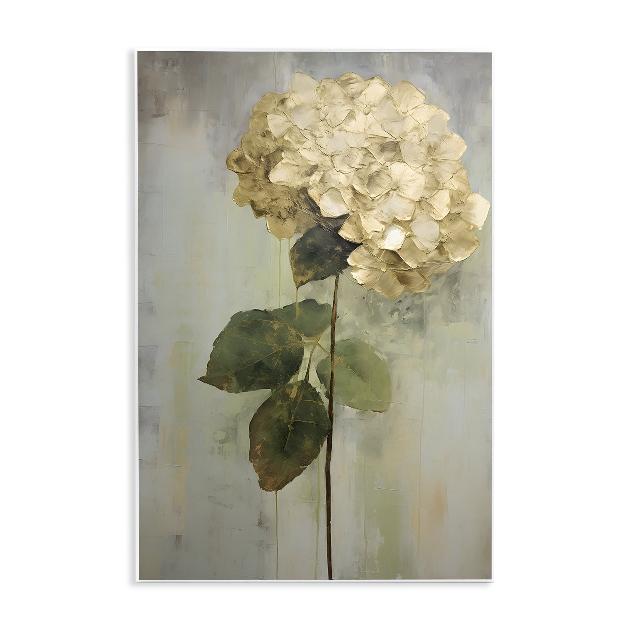 Stupell Industries Single Distressed Hydrangea Botanical & Floral Painting Unframed Art Print Wall Art, 13 x 19