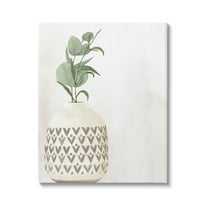 Stupell Industries Single Eucalyptus Herb Sprig Patterned Plant Vase Painting Gallery Wrapped Canvas Print Wall Art, Design by Kim Allen