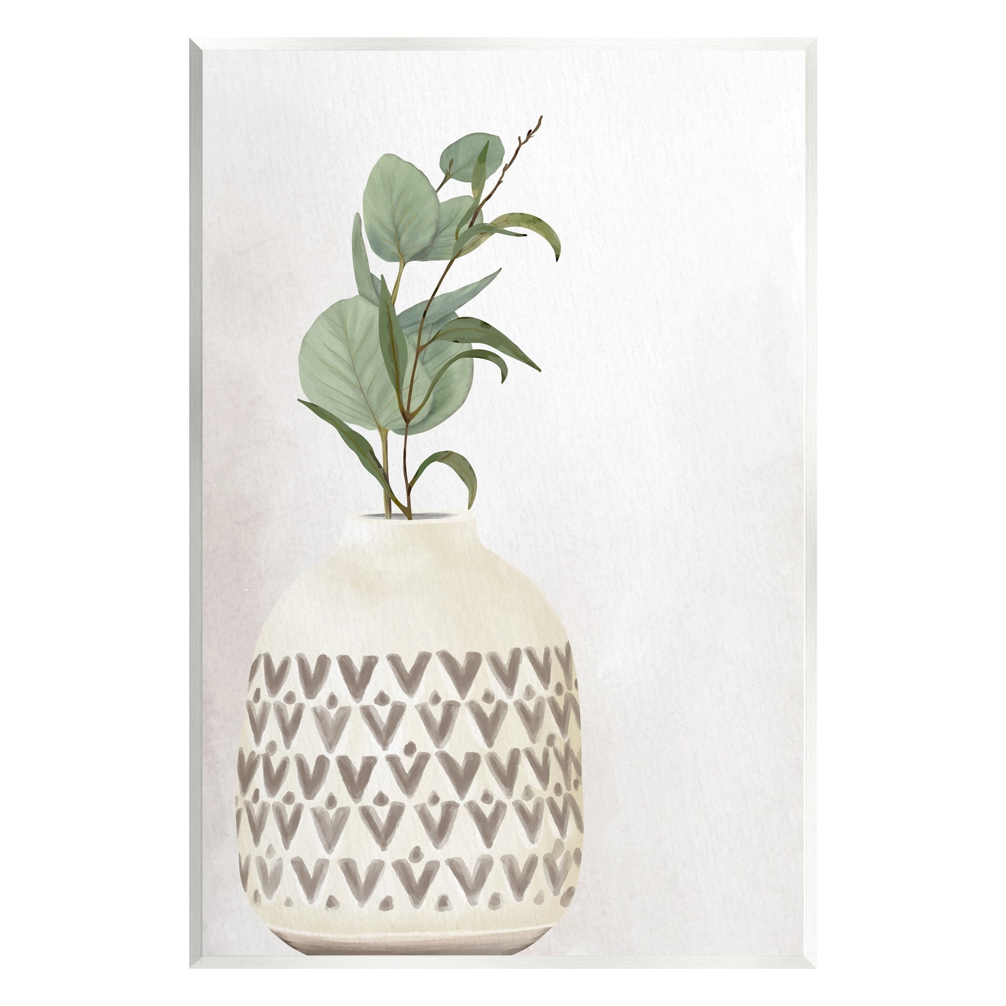 Stupell Industries Single Eucalyptus Herb Sprig Patterned Plant Vase Painting Unframed Art Print Wall Art, Design by Kim Allen