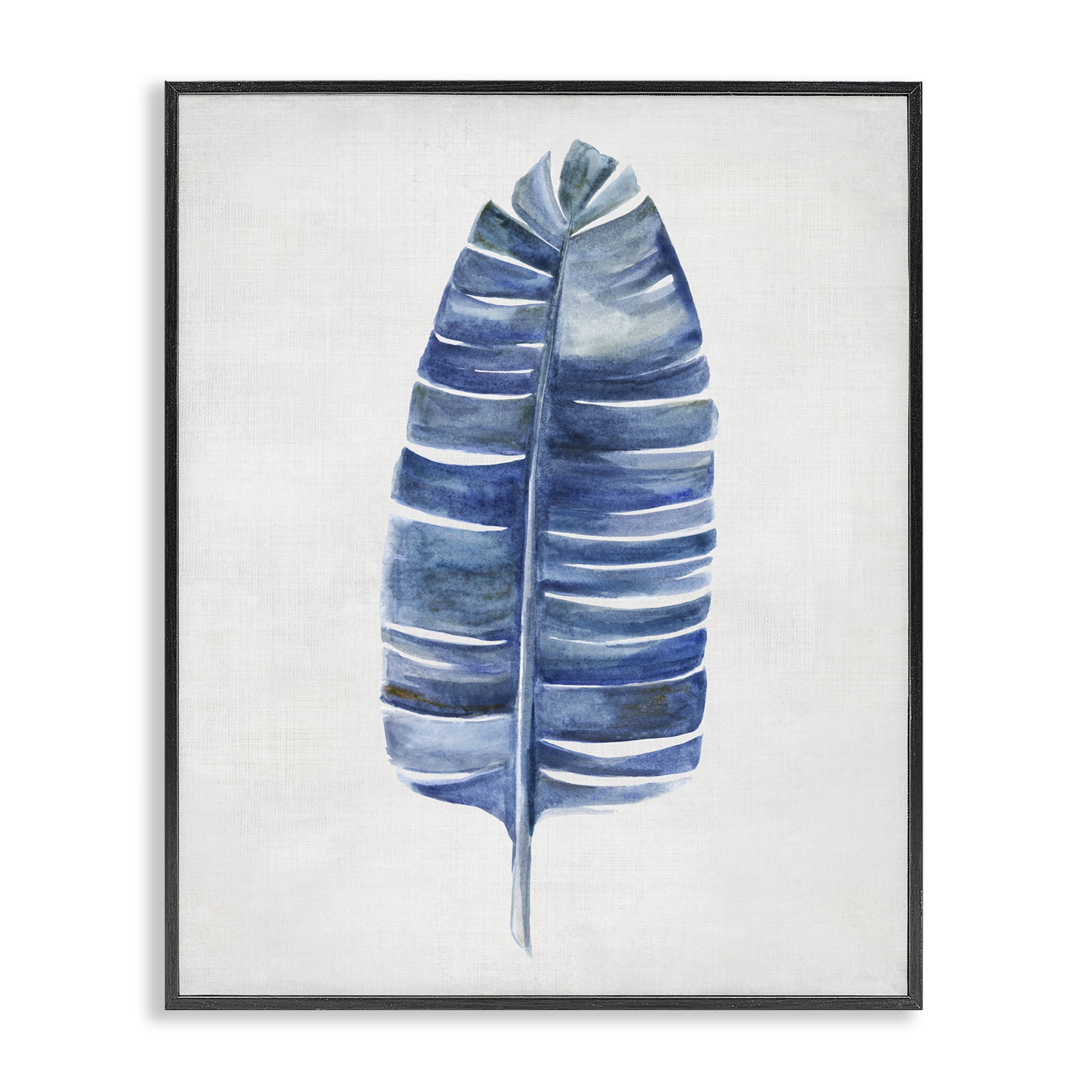 Stupell Industries Single Fan Plant Sprig Plants & Flowers Painting Black Framed Art Print Wall Art, 16 x 20