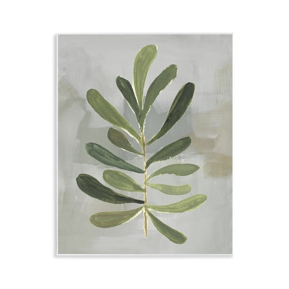 Stupell Industries Contemporary Single Green Leaf Branch Wall Plaque Art, 11 x 14, by Lanie Loreth