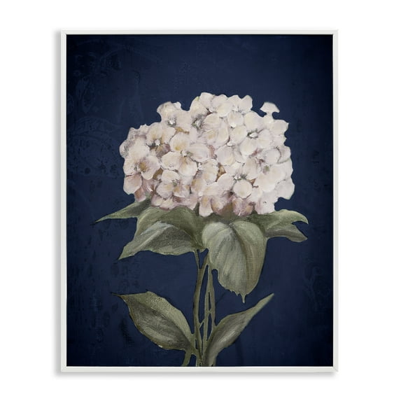 Stupell Industries Single Hydrangea Bloom Botanical & Floral Painting White Framed Art Print Wall Art, 24 x 30
