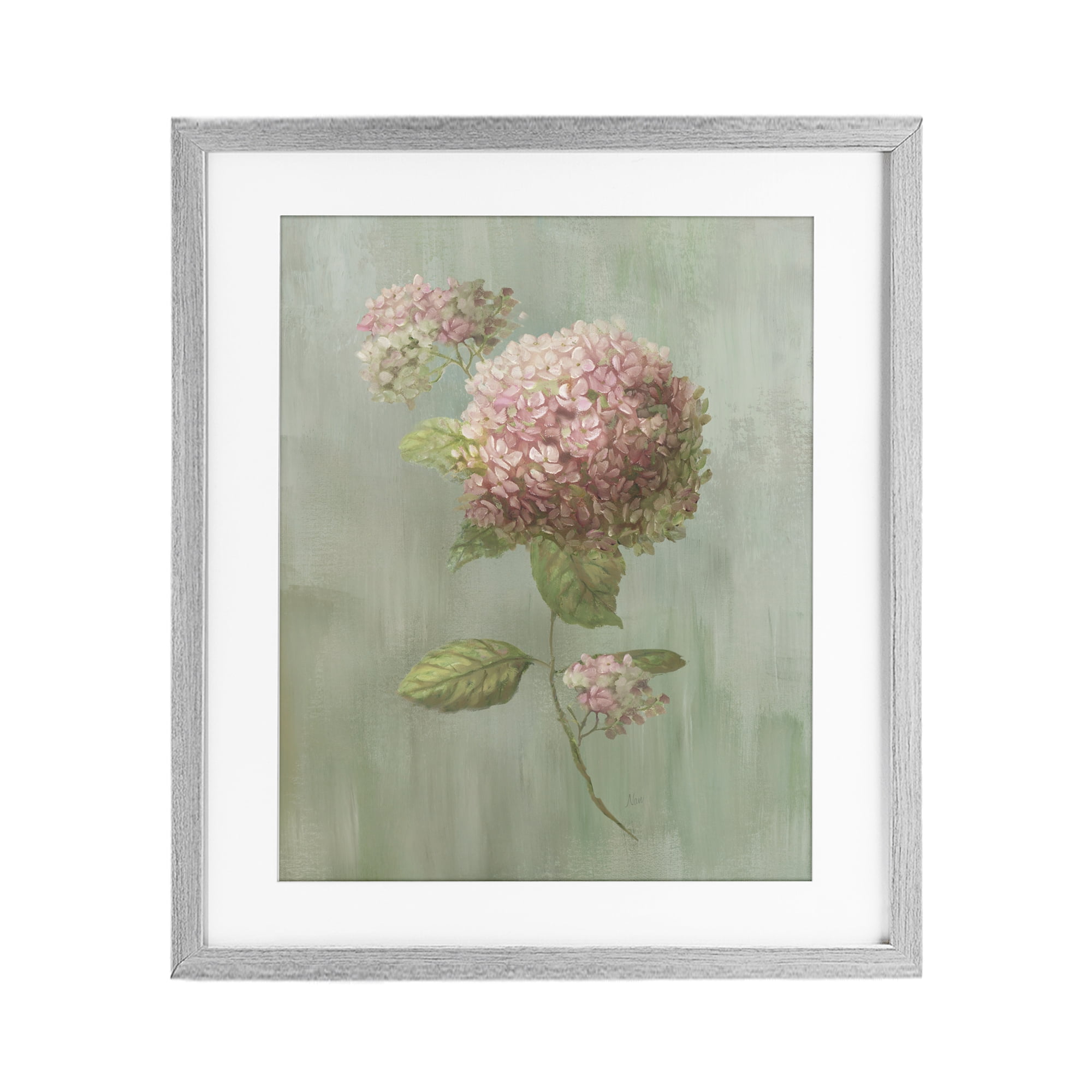 Stupell Industries Single Hydrangea Bushel Gray Framed Print Under Glass, design by Nan