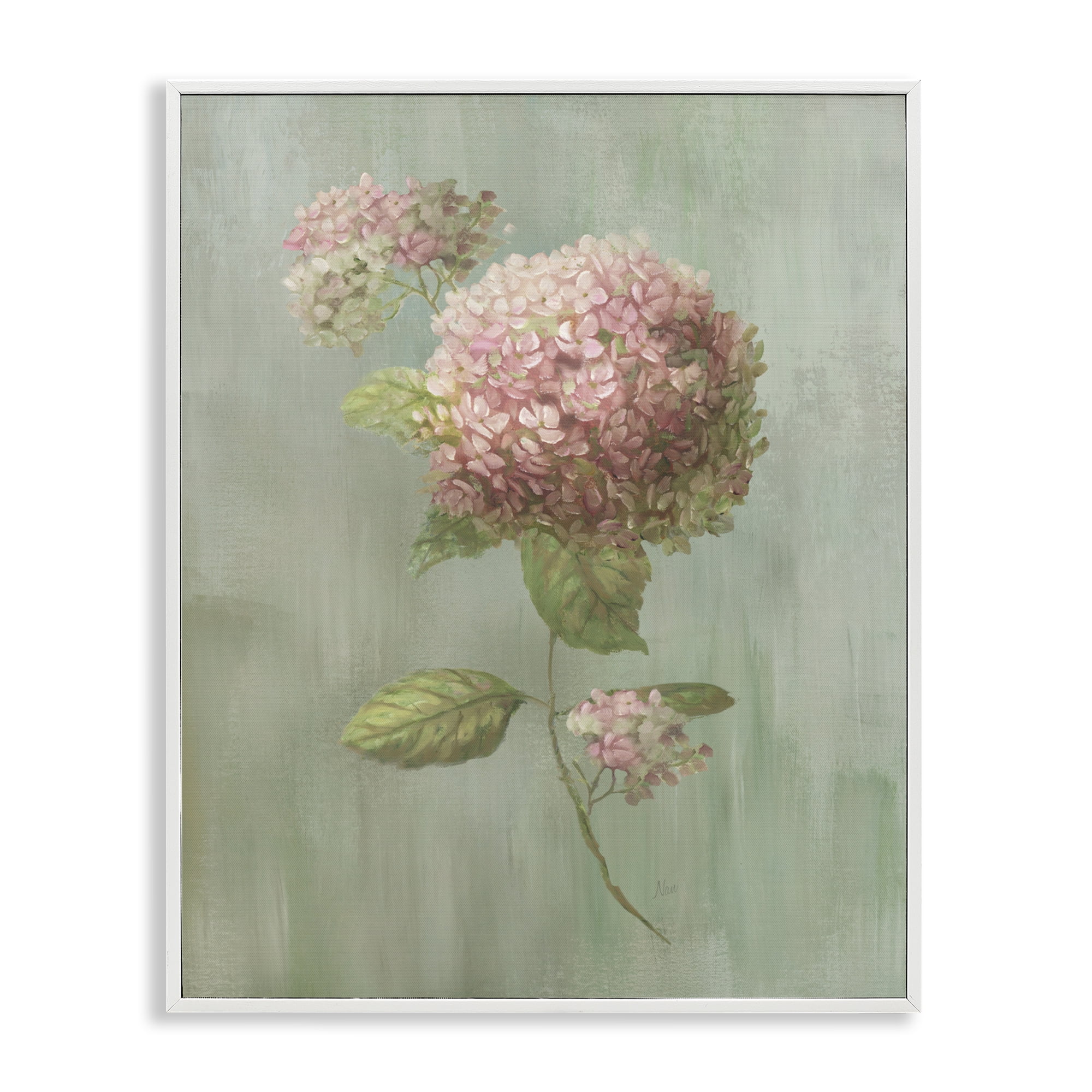 Stupell Industries Single Hydrangea Bushel White Framed Giclee Art, design by Nan