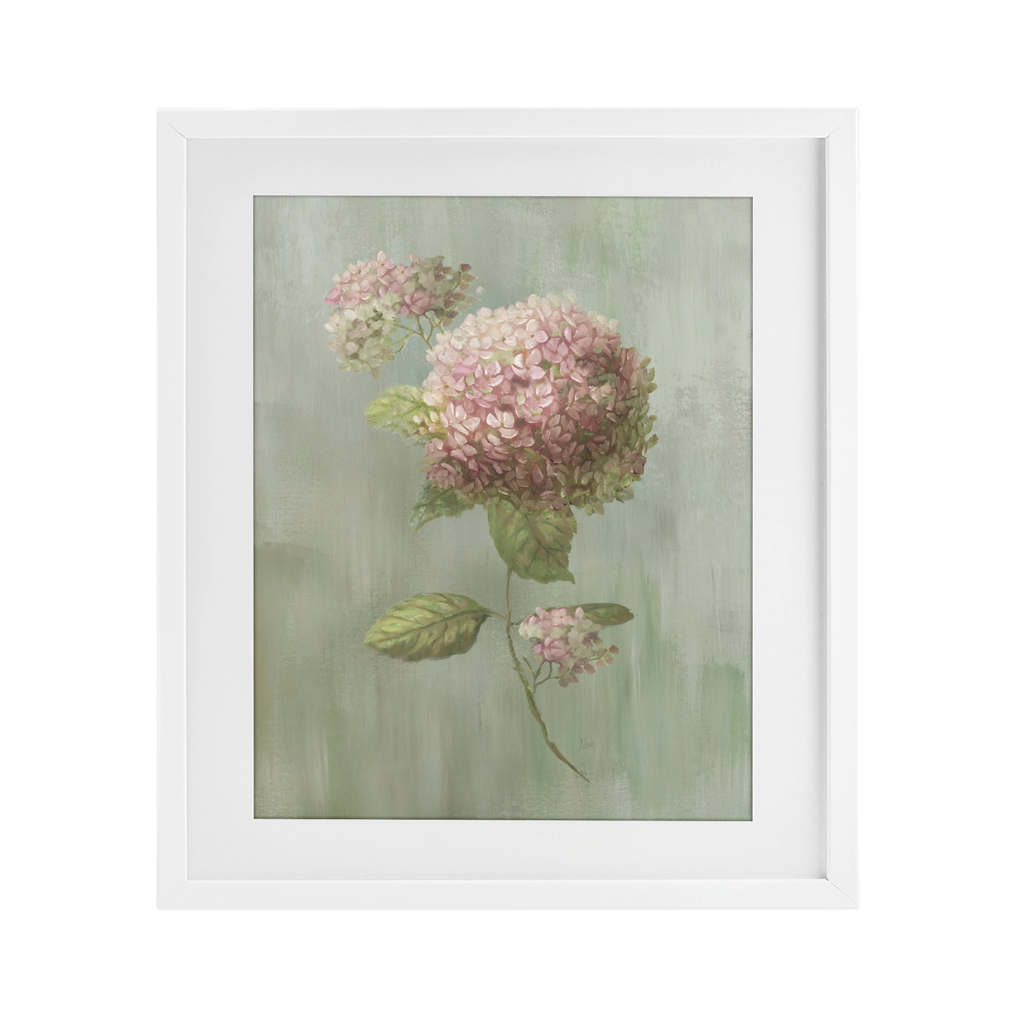 Stupell Industries Single Hydrangea Bushel White Framed Print Under Glass, design by Nan