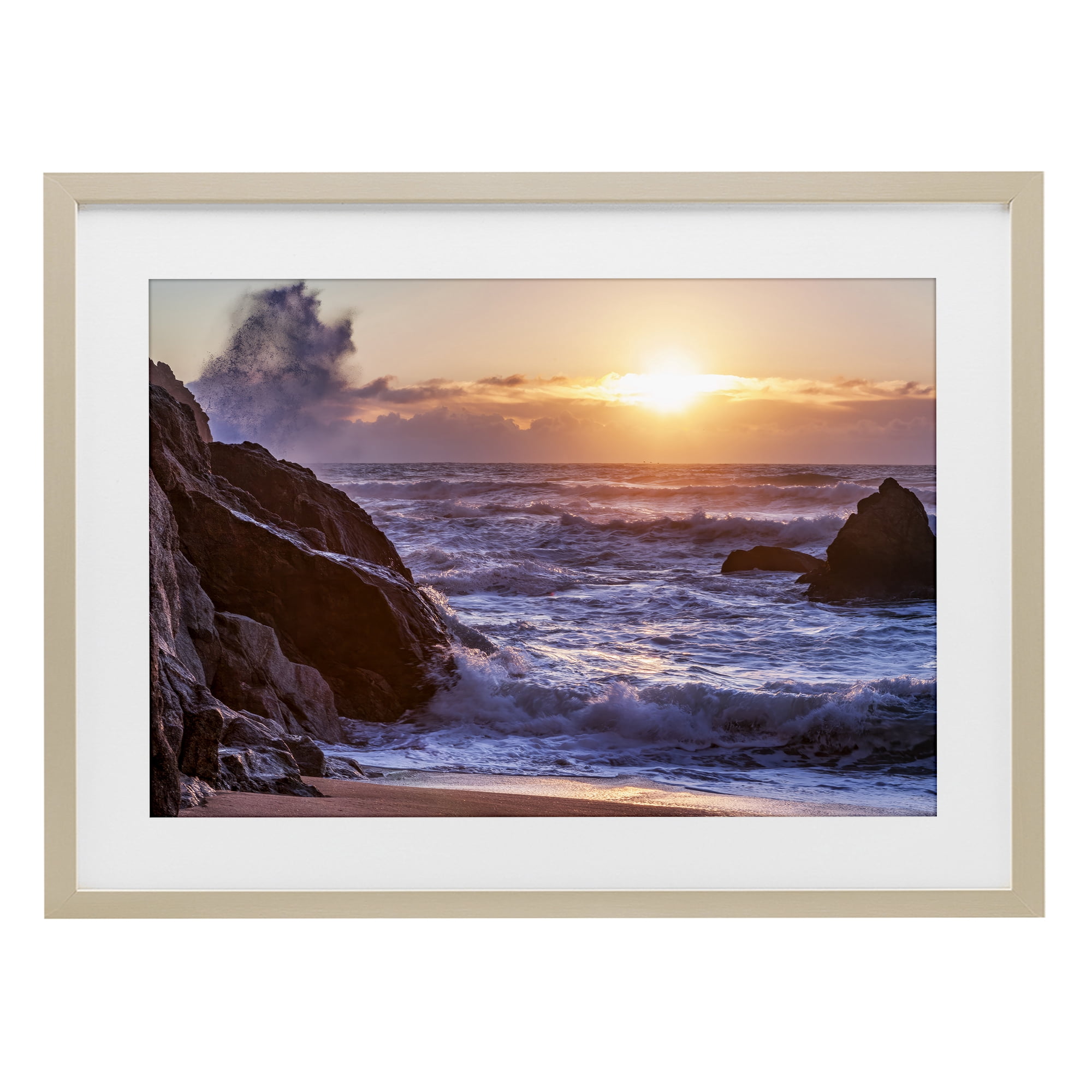 Stupell Industries Siren Song Rocky Shore Birch Framed Print Under Glass, design by Shelley Carlisle