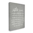 thumbnail image 1 of Stupell Industries Sister Definition Family Inspired Phrases Grey Pattern Inspirational Painting Gallery Wrapped Canvas Art Print Wall Art, 36 x 48, 1 of 6