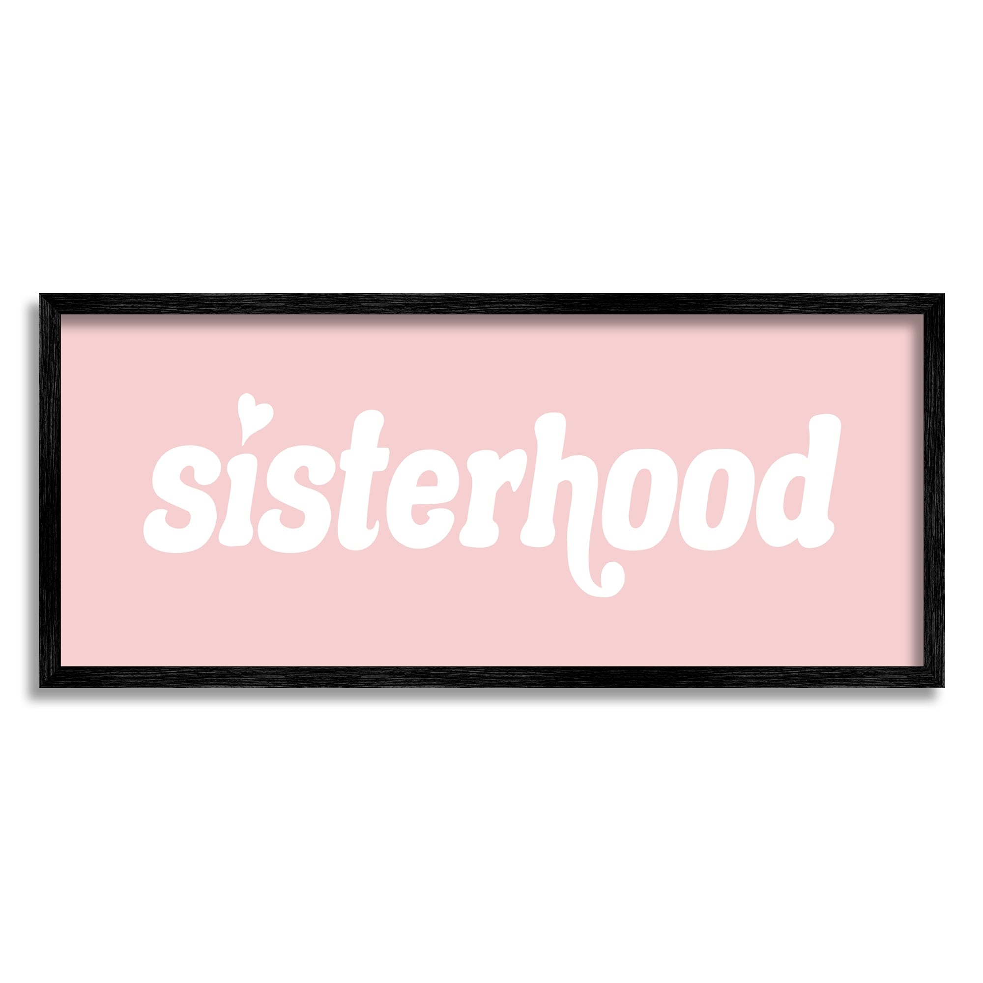 Stupell Industries Sisterhood Meaningful Siblings Pink Retro Typography Graphic Art Black Framed Art Print Wall Art, Design by Daphne Polselli