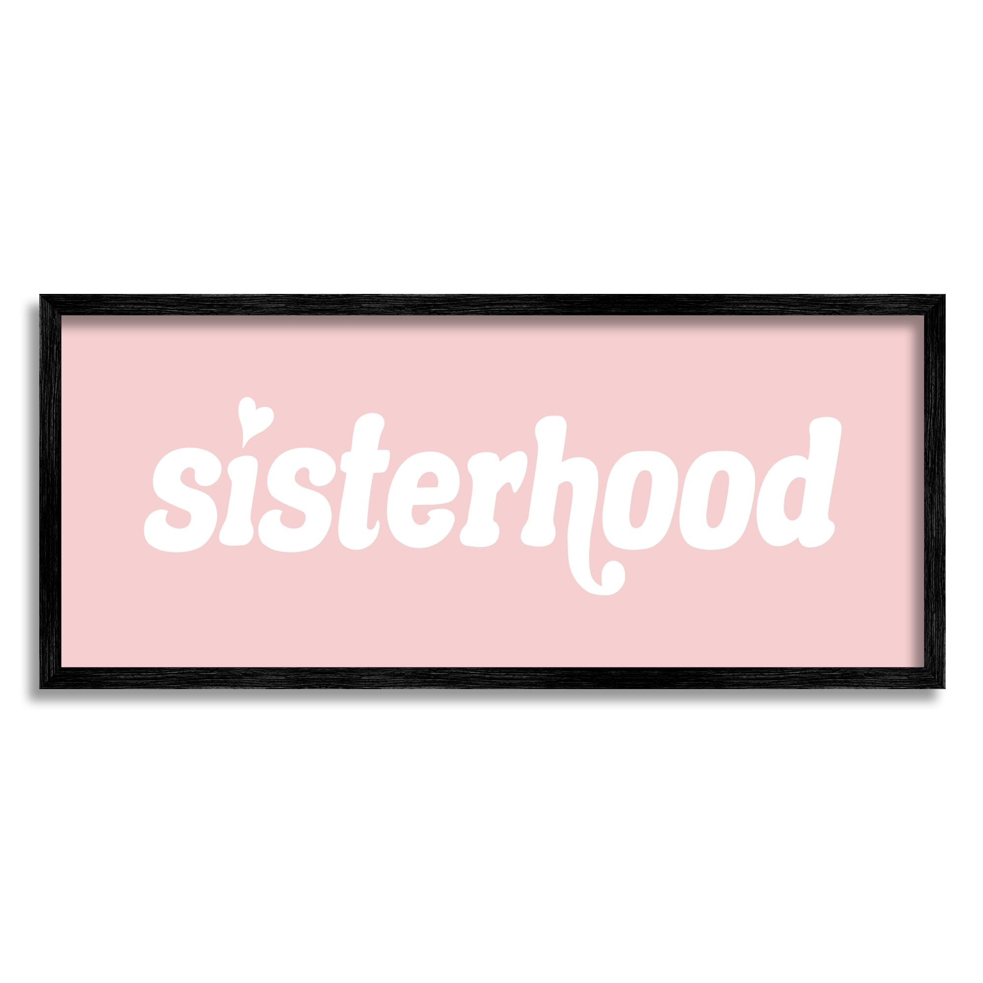 Stupell Industries Sisterhood Pink Typography Casual Girls Text Sign Framed Wall Art, 24 x 10, Design by Daphne Polselli