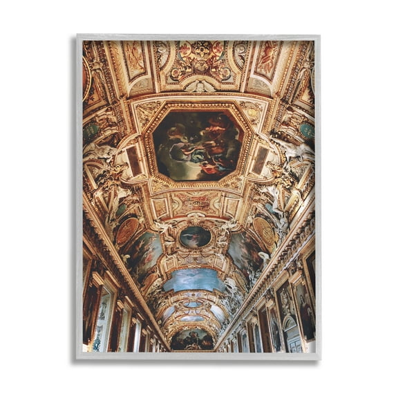 Stupell Industries Sistine Chapel Photography Travel & Places Photography Gray Framed Art Print Wall Art, 11 x 14