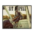thumbnail image 1 of Stupell Industries Sit A Spell Cowboy Typography Painting Black Framed Art Print Wall Art, 14 x 11, 1 of 10