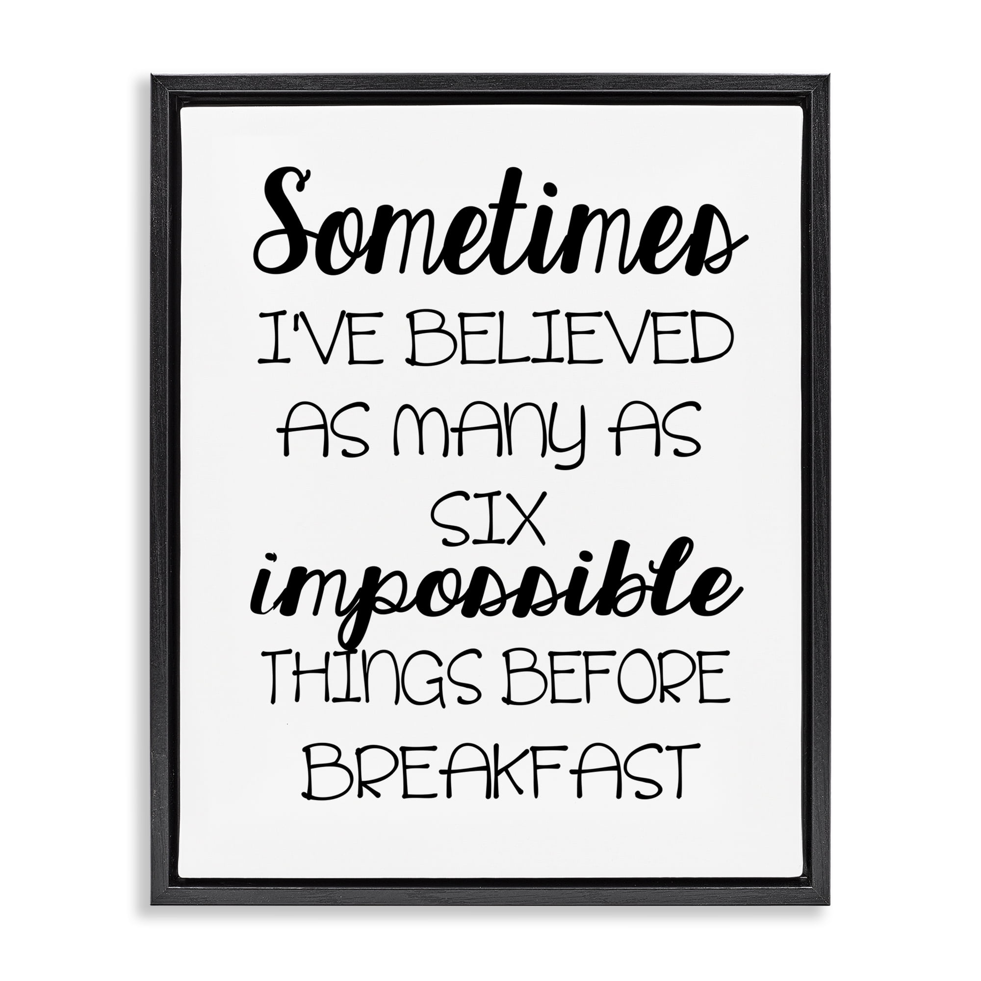 Stupell Industries Six Things Story Quote Text & Numbers Painting Black Floater Framed Canvas Art Print Wall Art, 25 x 31