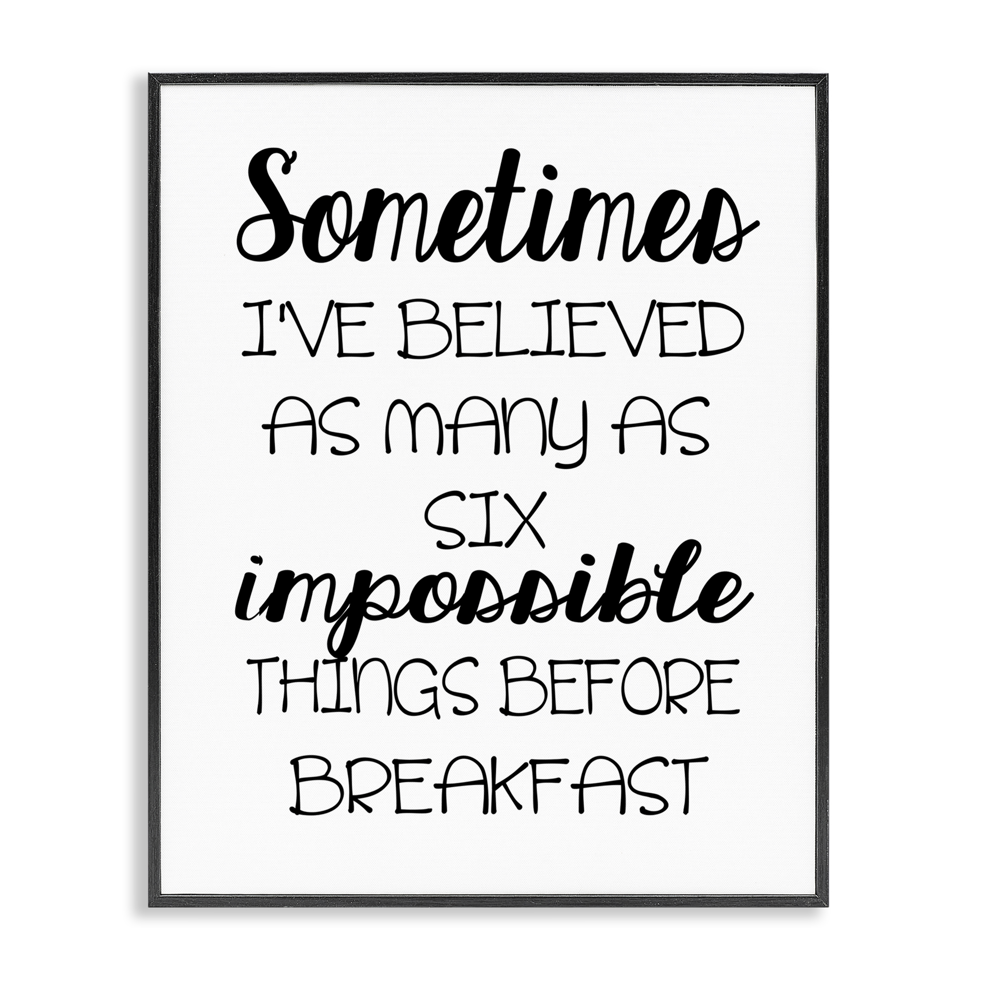 Stupell Industries Six Things Story Quote Text & Numbers Painting Black Framed Art Print Wall Art, 11 x 14