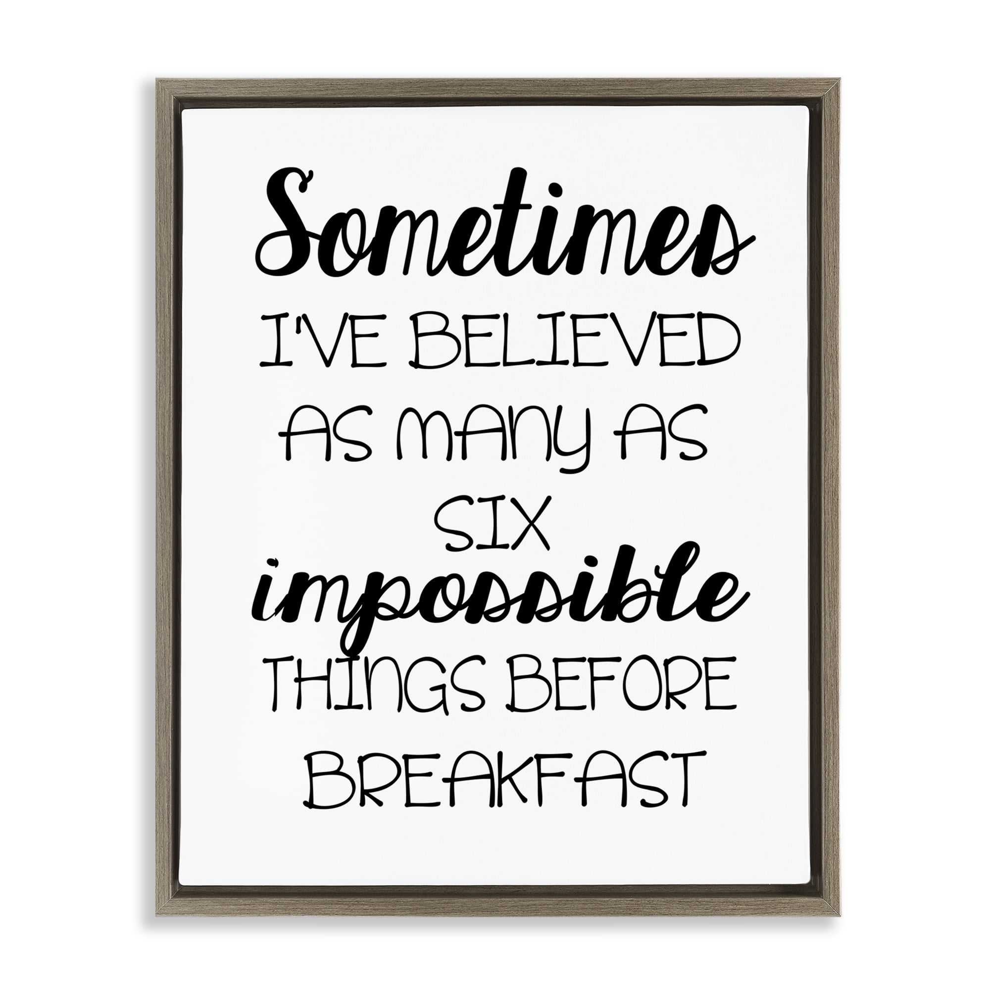 Stupell Industries Six Things Story Quote Text & Numbers Painting Brown Floater Framed Canvas Art Print Wall Art, 17 x 21