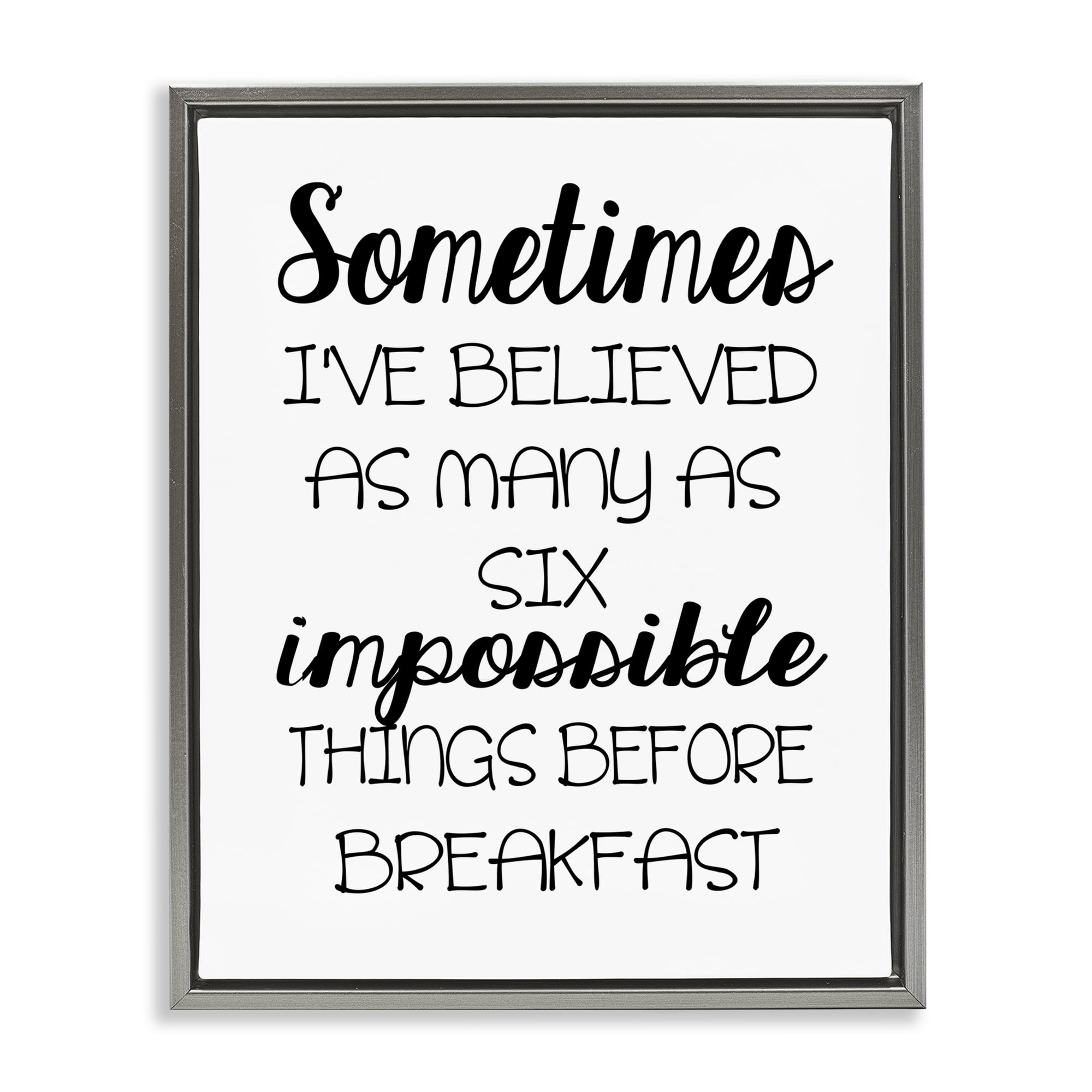 Stupell Industries Six Things Story Quote Text & Numbers Painting Gray Floater Framed Canvas Art Print Wall Art, 25 x 31