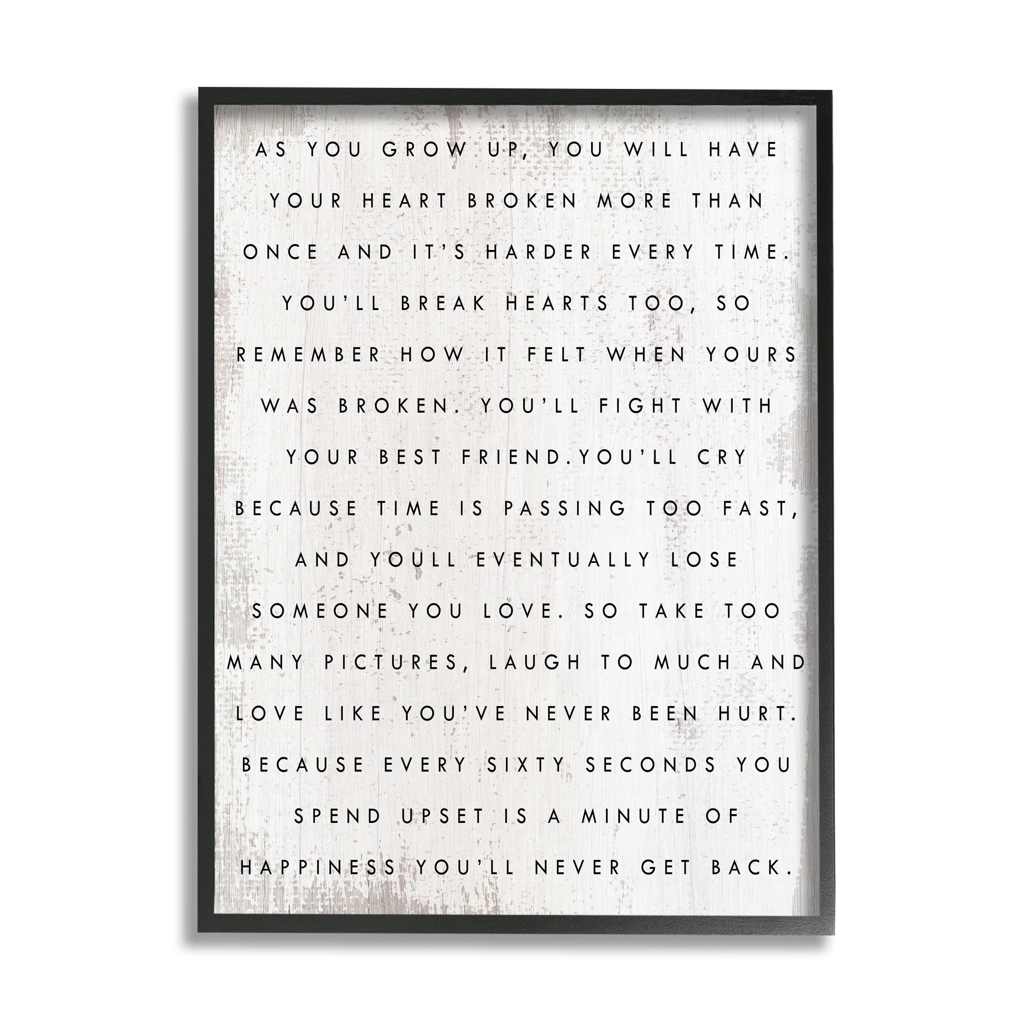 Stupell Industries Sixty Seconds Upset Motivational Happiness Phrase Rustic Pattern, 24 x 30, Design by Daphne Polselli