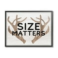 thumbnail image 1 of Stupell Industries Size Matters Funny Antlers Rustic Camping Typography Framed Wall Art, 20 x 16, Design by Lil' Rue, 1 of 5