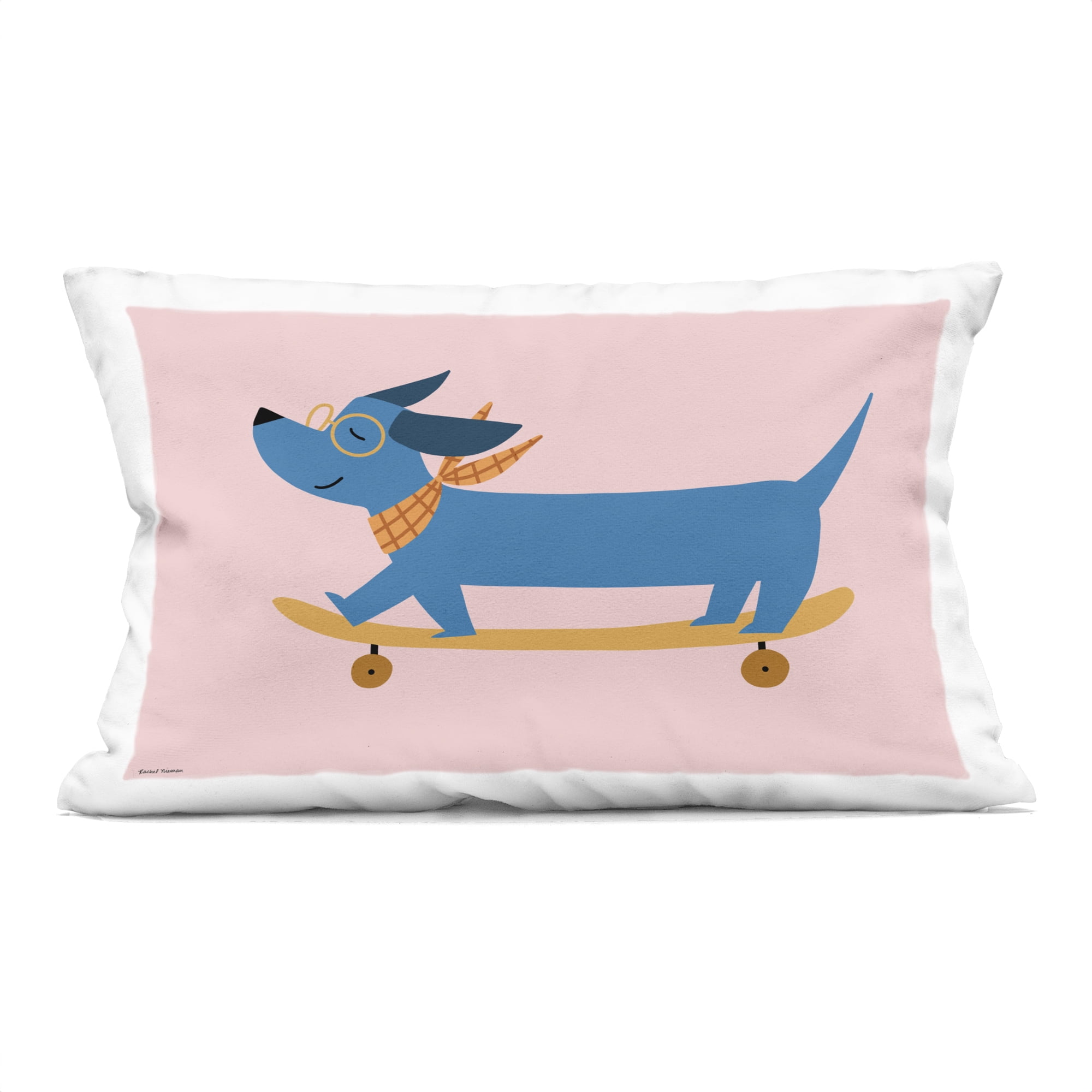 Stupell Industries Skateboarding Wiener Dog Decorative Printed Throw Pillow, design by Rachel Nieman