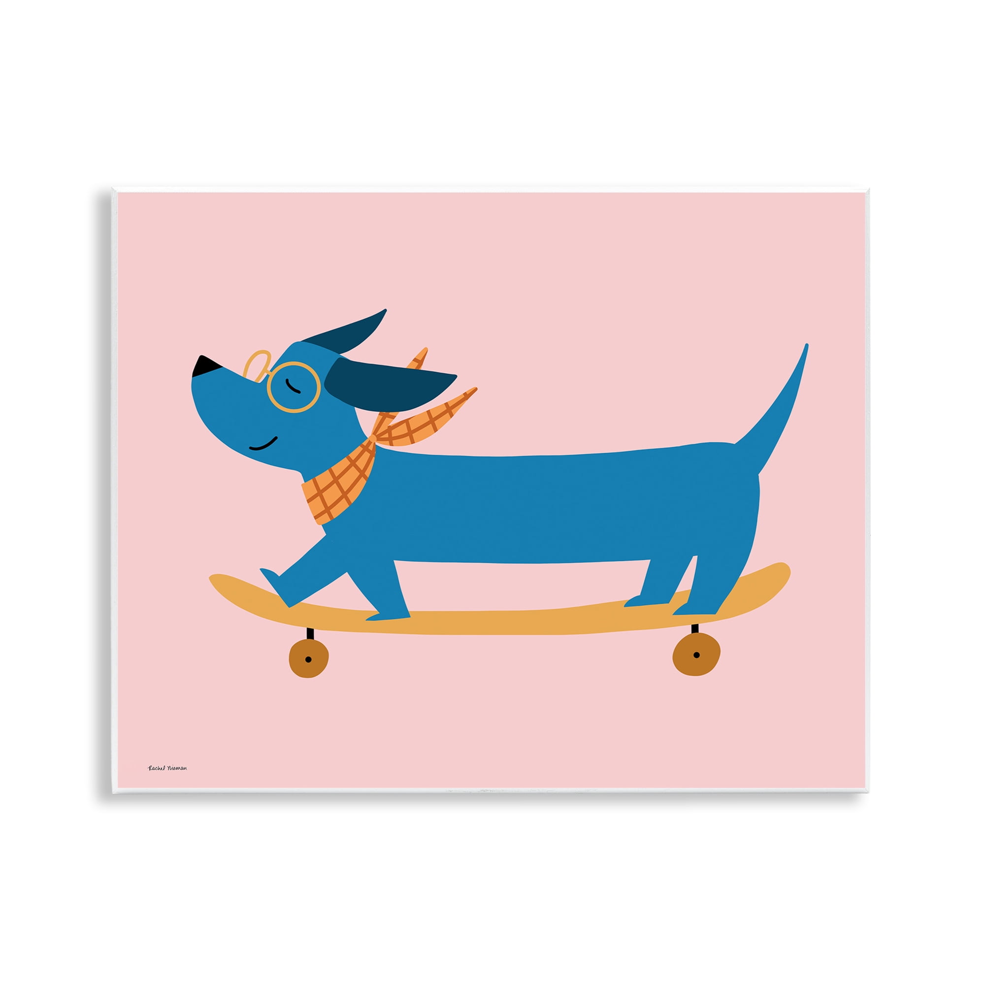 Stupell Industries Skateboarding Wiener Dog Wall Plaque Art, design by Rachel Nieman