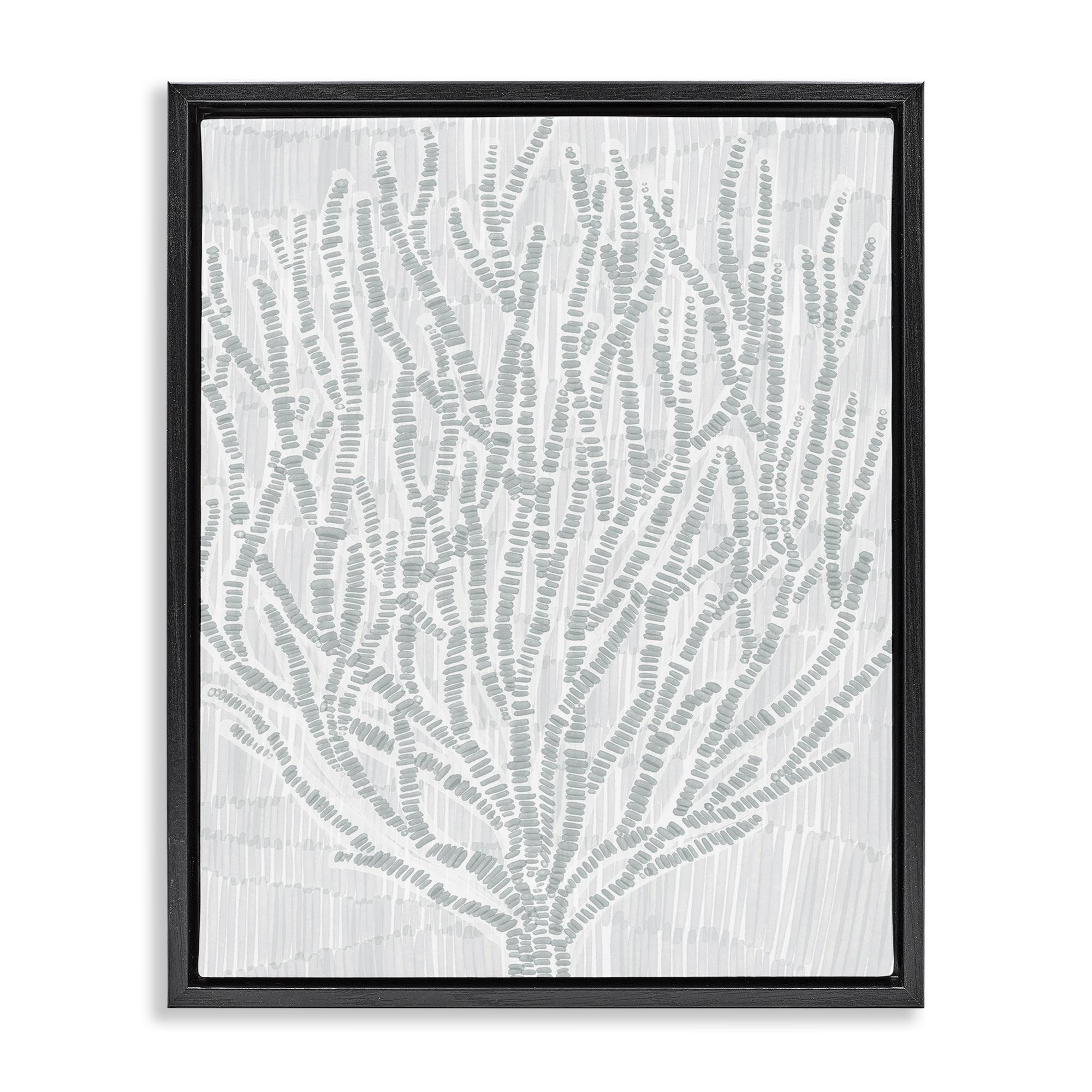 Stupell Industries Sketched Coral Sprigs Nautical & Beach Painting Black Floater Framed Canvas Art Print Wall Art, 25 x 31