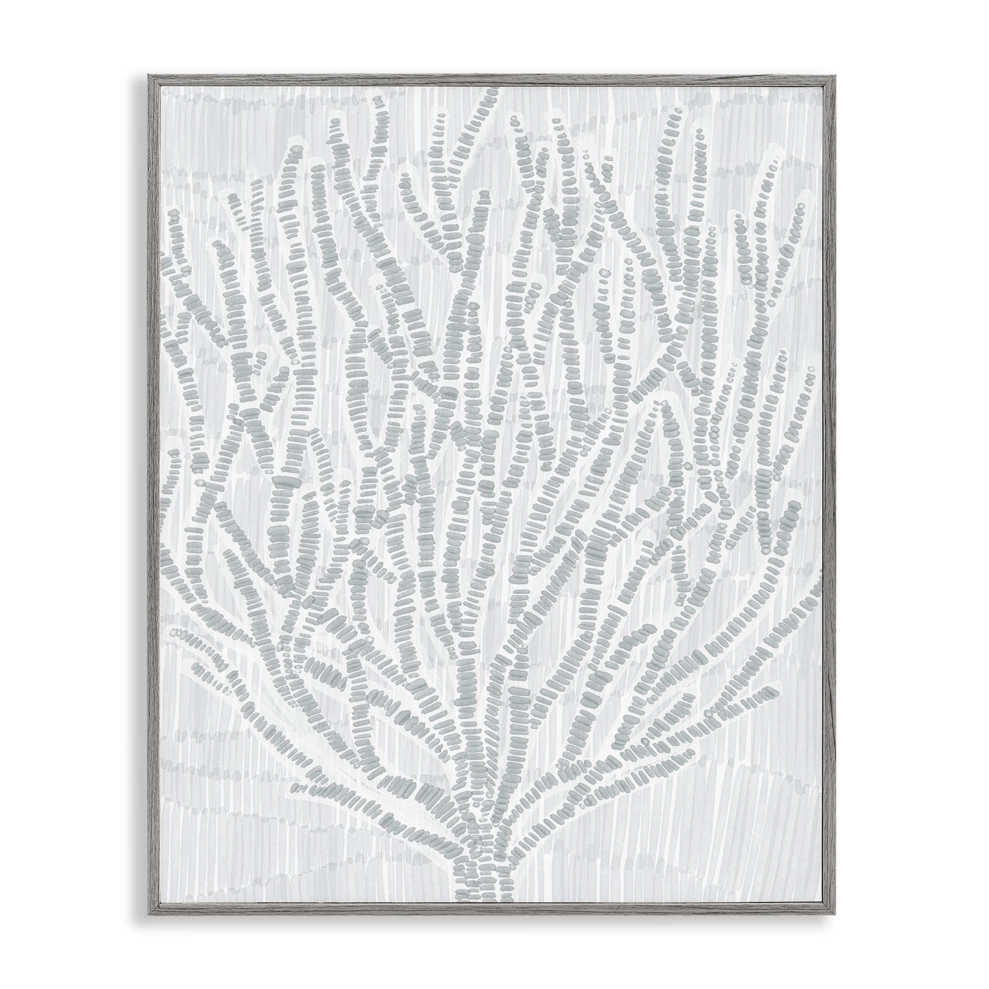 Stupell Industries Sketched Coral Sprigs Nautical & Beach Painting Gray Framed Art Print Wall Art, 16 x 20