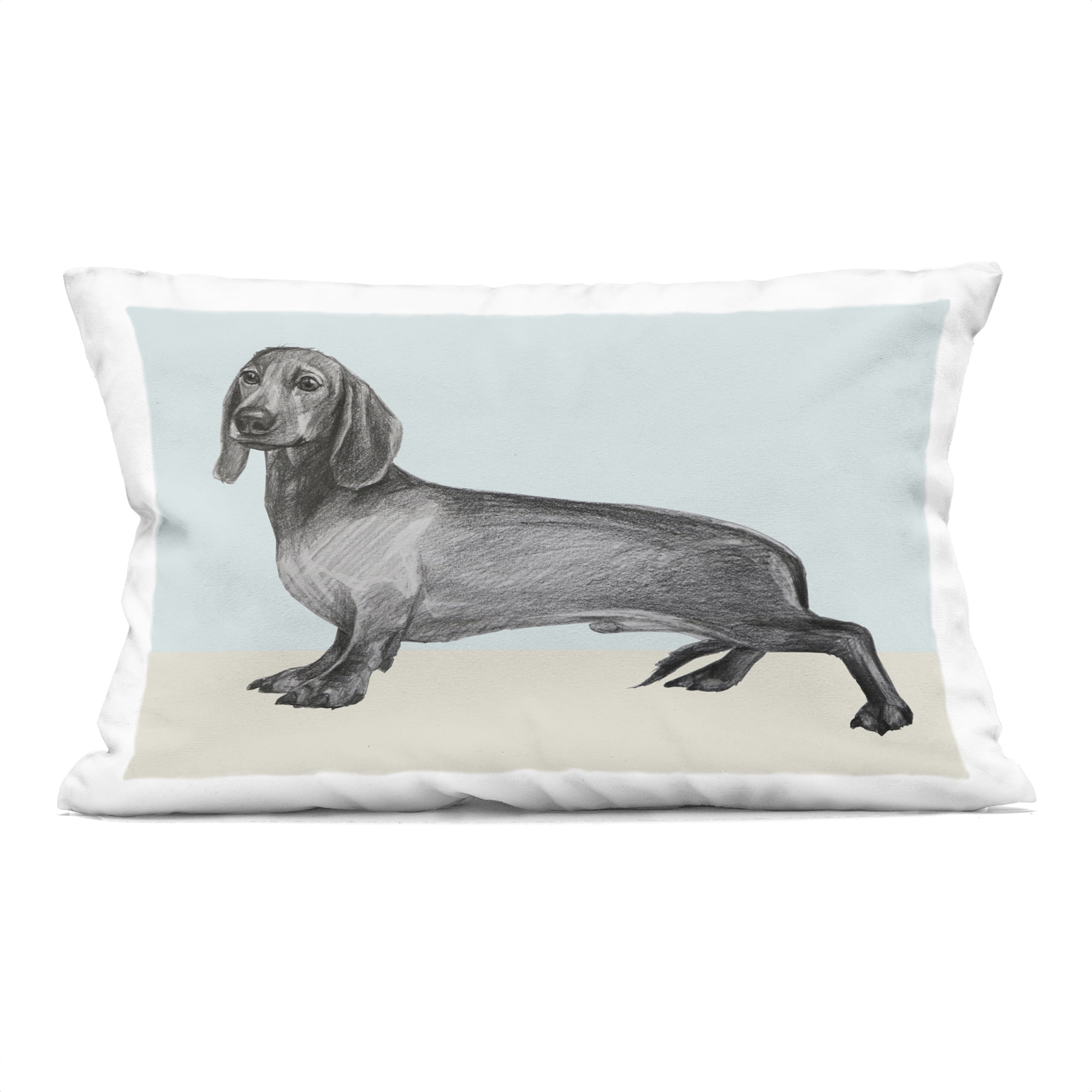 Stupell Industries Sketched Dachshund on Blue Decorative Printed Throw Pillow, design by Violeta Vollmer, 14 x 7 x 20