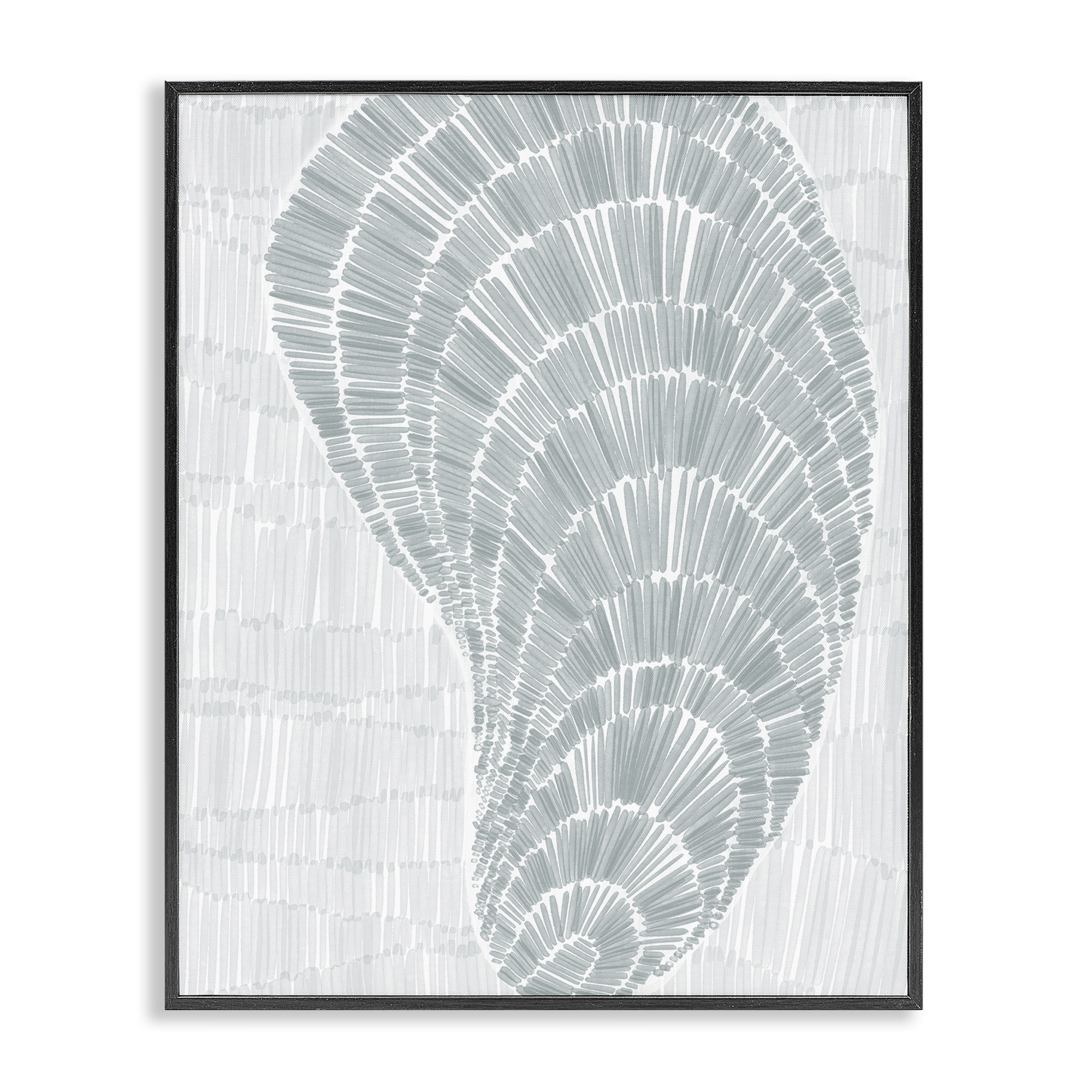 Stupell Industries Sketched Oyster Shell Nautical & Beach Painting Black Framed Art Print Wall Art, 11 x 14