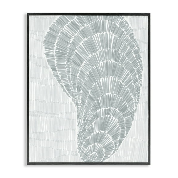 Stupell Industries Sketched Oyster Shell Nautical & Beach Painting Black Framed Art Print Wall Art, 11 x 14