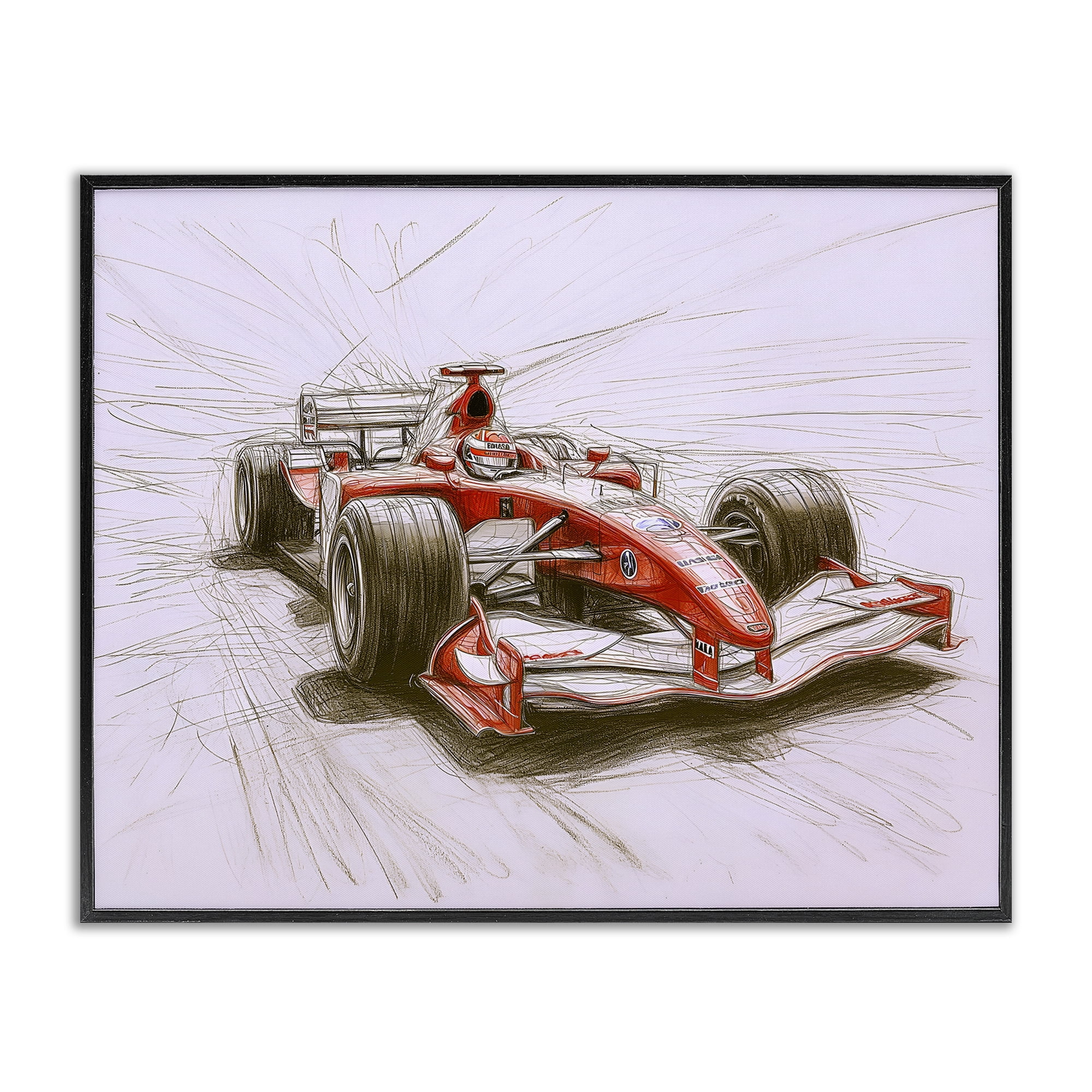 Stupell Industries Sketched Race Car Concept Black Framed Giclee Art, design by Steve Hunziker