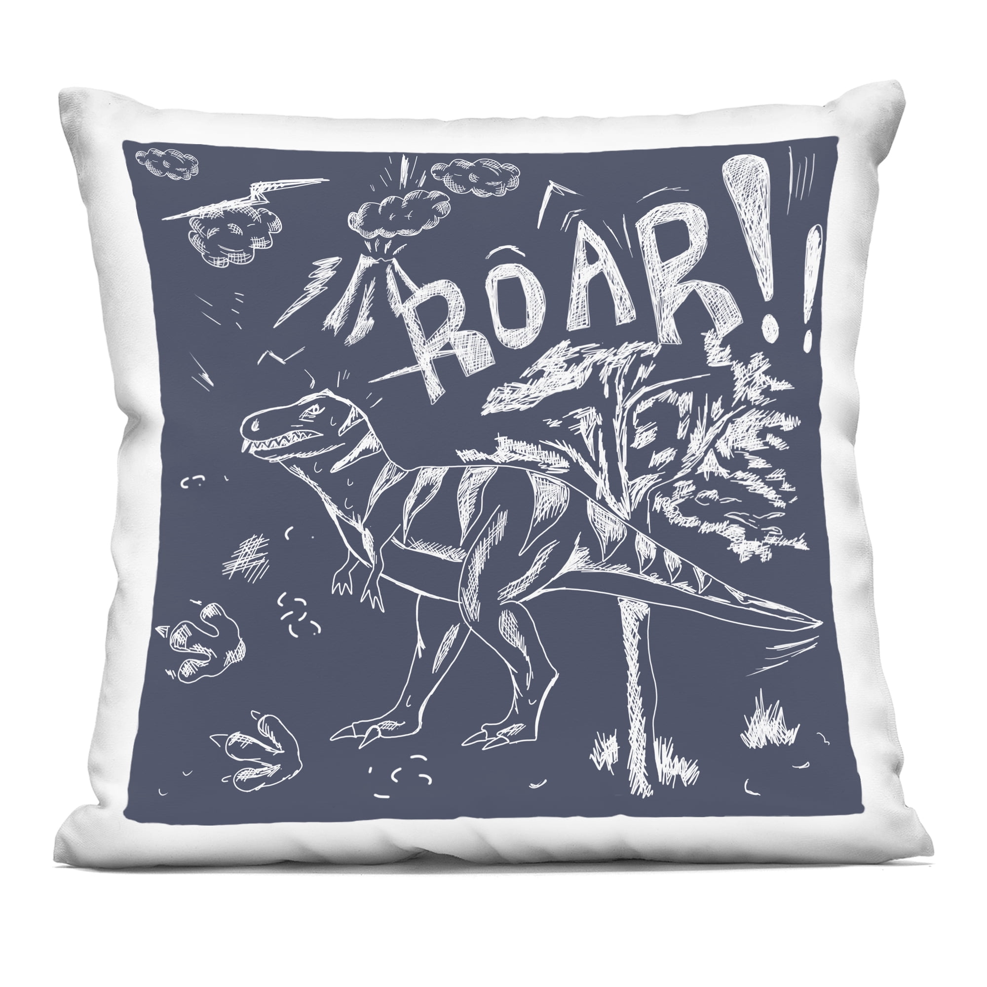 Stupell Industries Sketchy Roar Dinosaur Decorative Printed Throw Pillow, design by HUE and MI and Sangita